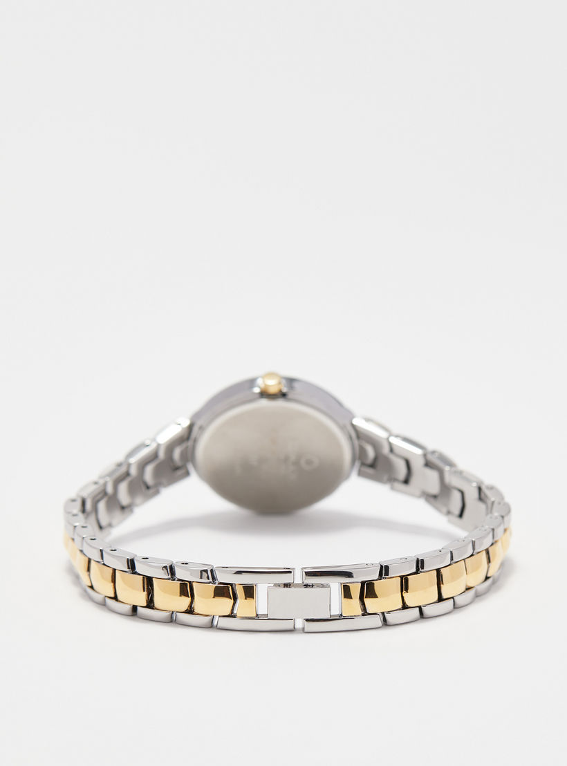 Omax Women's Silver & Gold Stainless Steel Strap Analog Wristwatch - 00JEC046N002-women-watchesandjewellery-watches-image-3