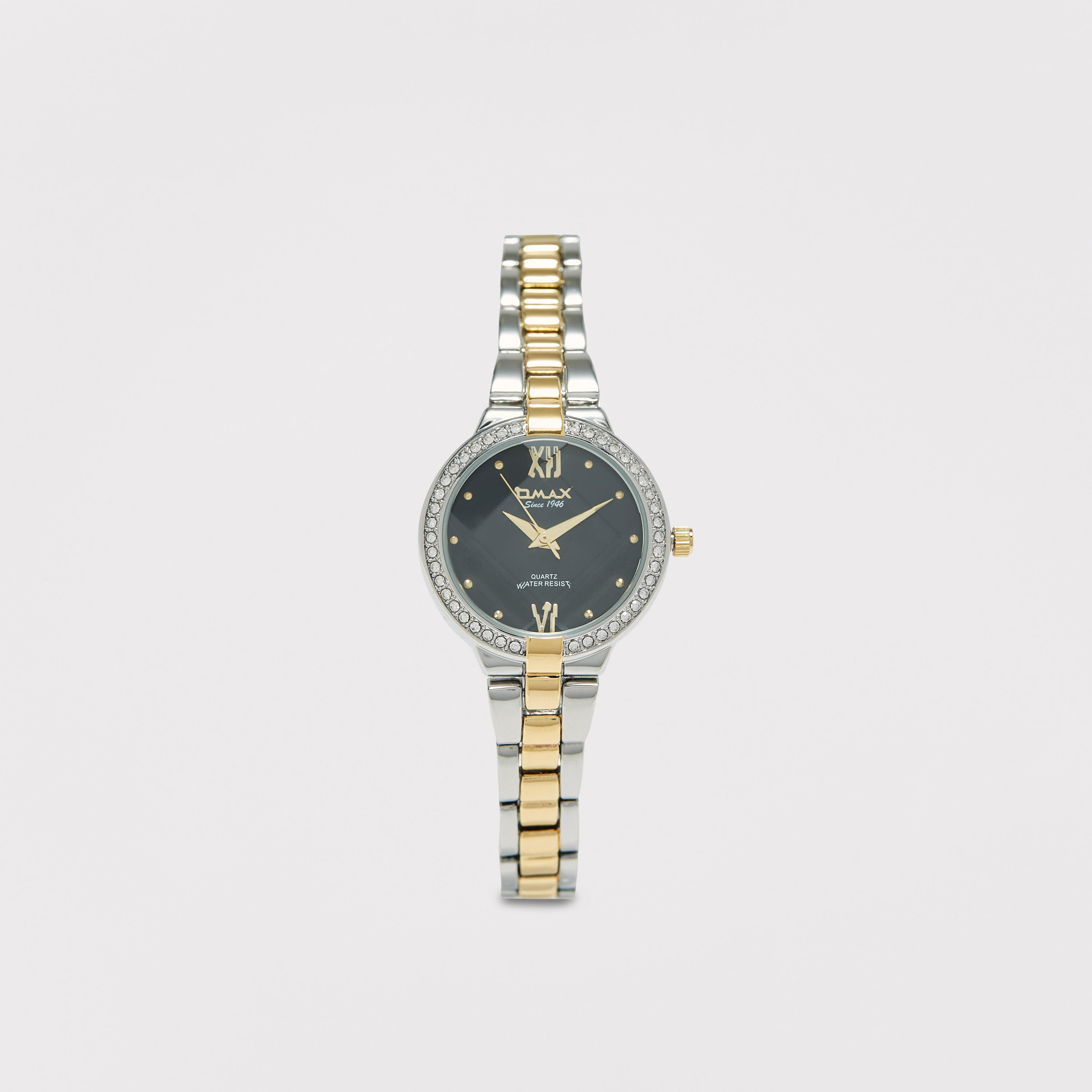 ساعة يد تناظرية فضية وذهبية بسوار ستانلس ستيل للنساء من أوماكس - 00JEC050N002-women-watchesandjewellery-watches-image-1