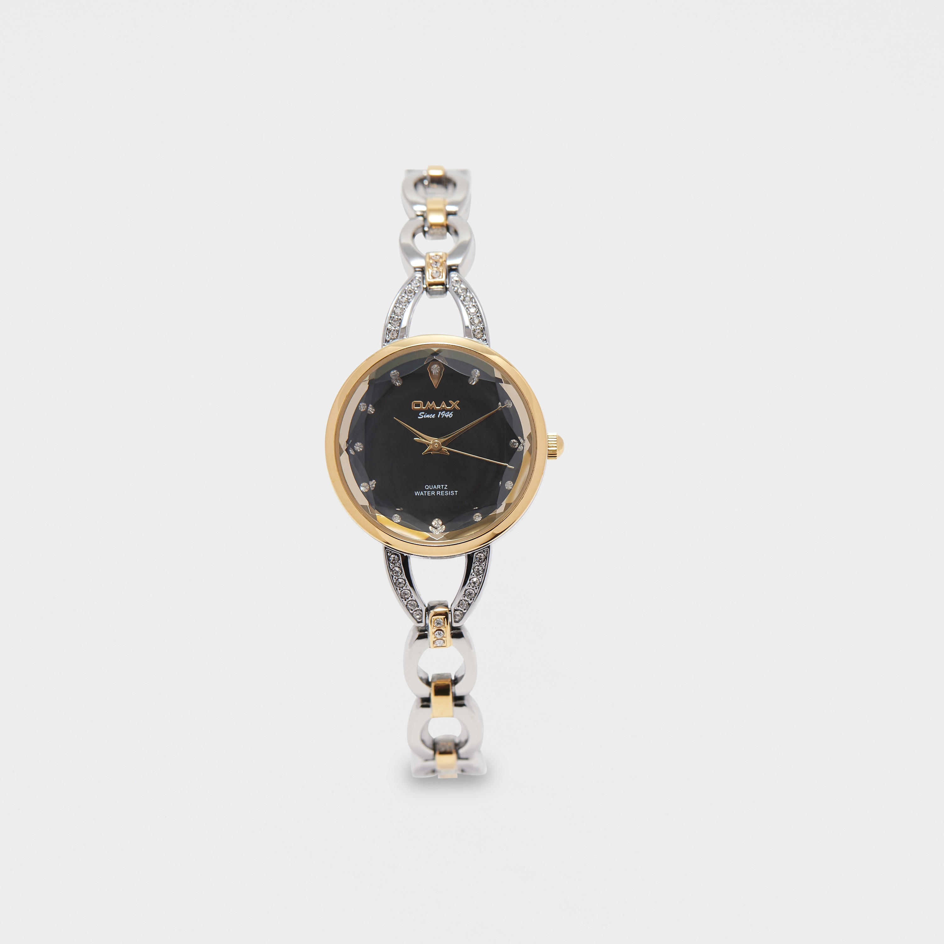 Omax Women's Silver & Gold Stainless Steel Strap Analog Wristwatch - 00JEC054N002 | 28 MM-women-watchesandjewellery-watches-image-1