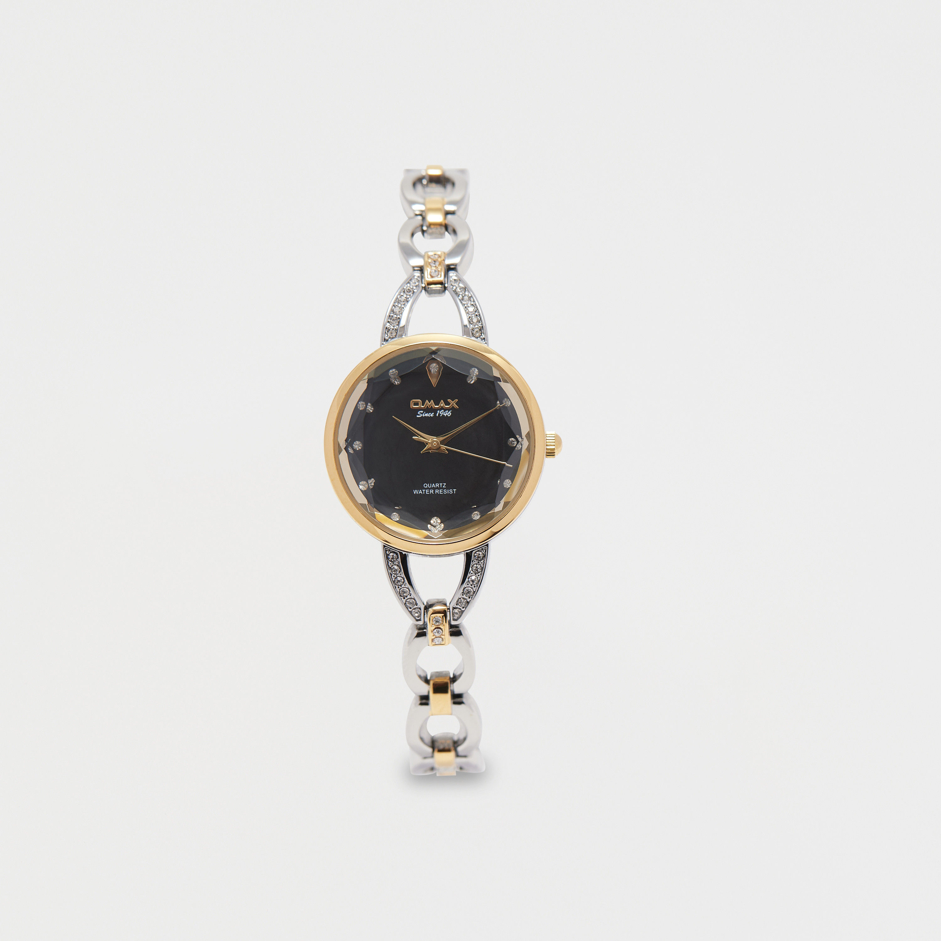 Omax Women's Silver & Gold Stainless Steel Strap Analog Wristwatch - 00JEC054N002 | 28 MM-women-watchesandjewellery-watches-image-1