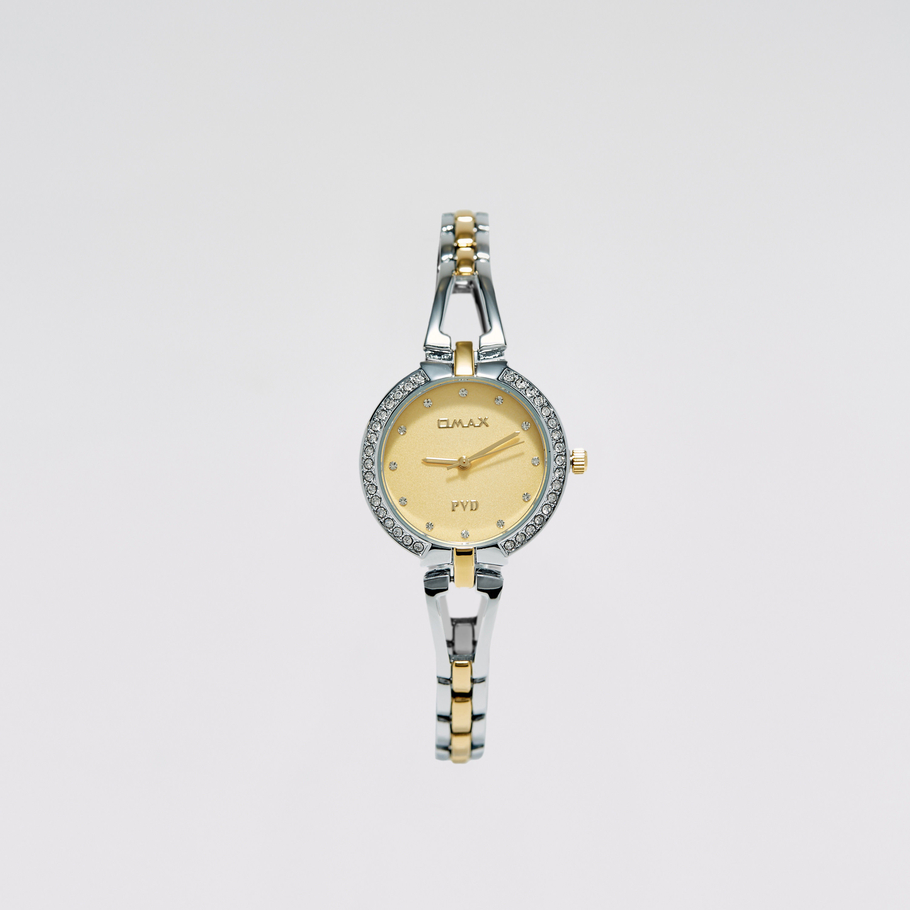 Omax Women's Silver and Gold Stainless Steel Strap Analog Wristwatch - 00JEX002N001-women-watchesandjewellery-watches-image-1