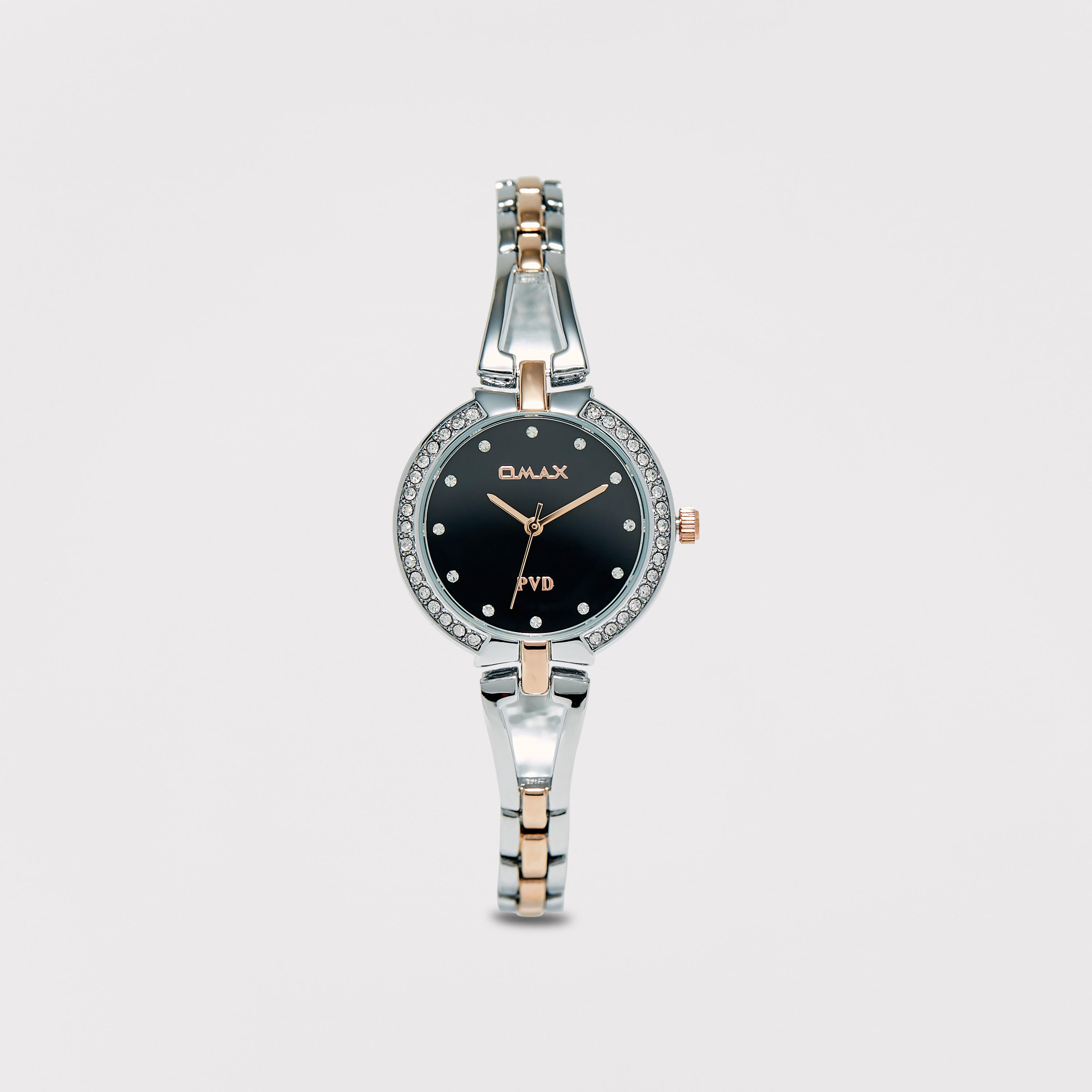 ساعة يد تناظرية فضية وذهبية بسوار ستانليس ستيل للنساء من أوماكس - 00JEX002N001-women-watchesandjewellery-watches-image-1