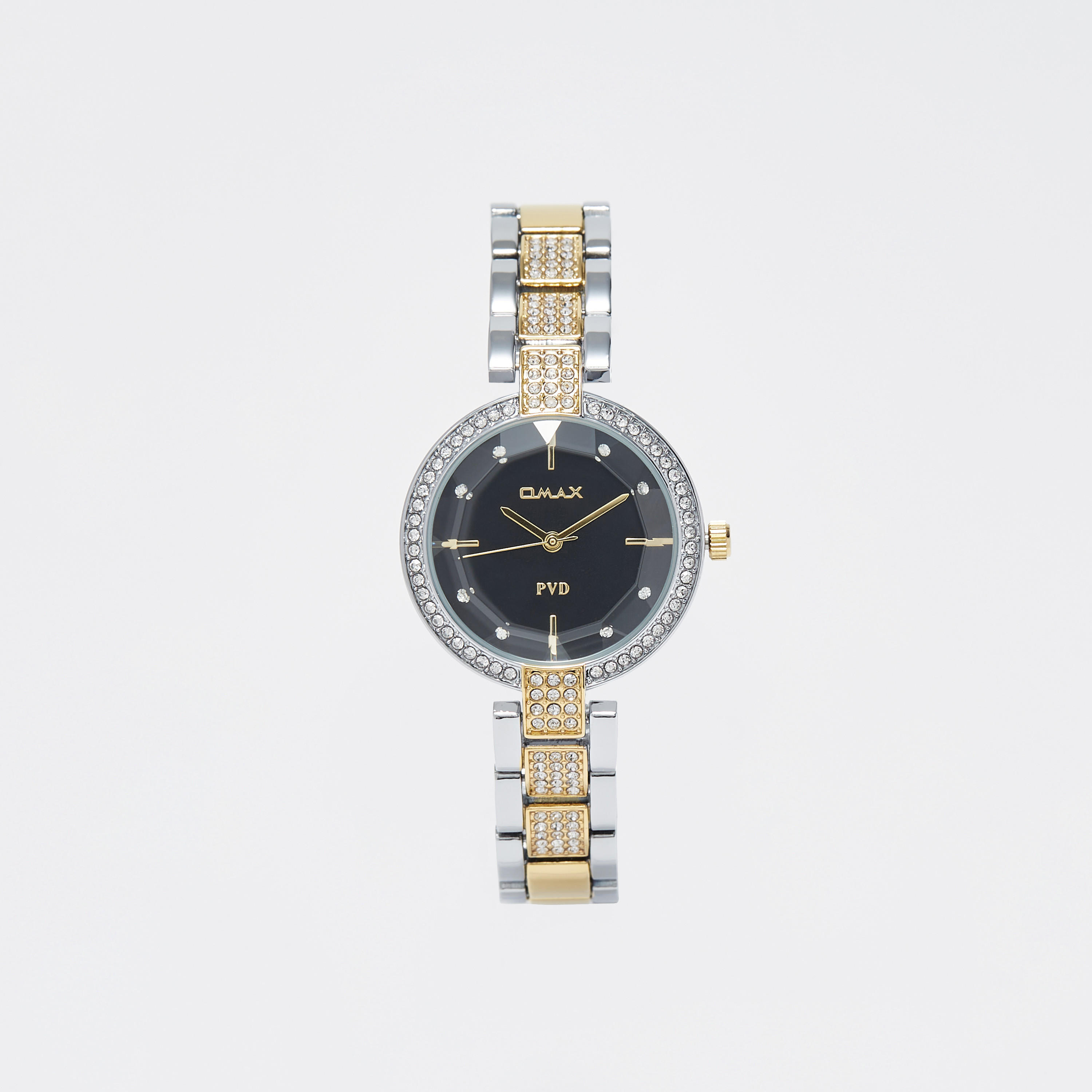 ساعة يد تناظرية فضية وذهبية بسوار ستانلس ستيل للنساء من أوماكس - 00JSS026N002-women-watchesandjewellery-watches-image-1