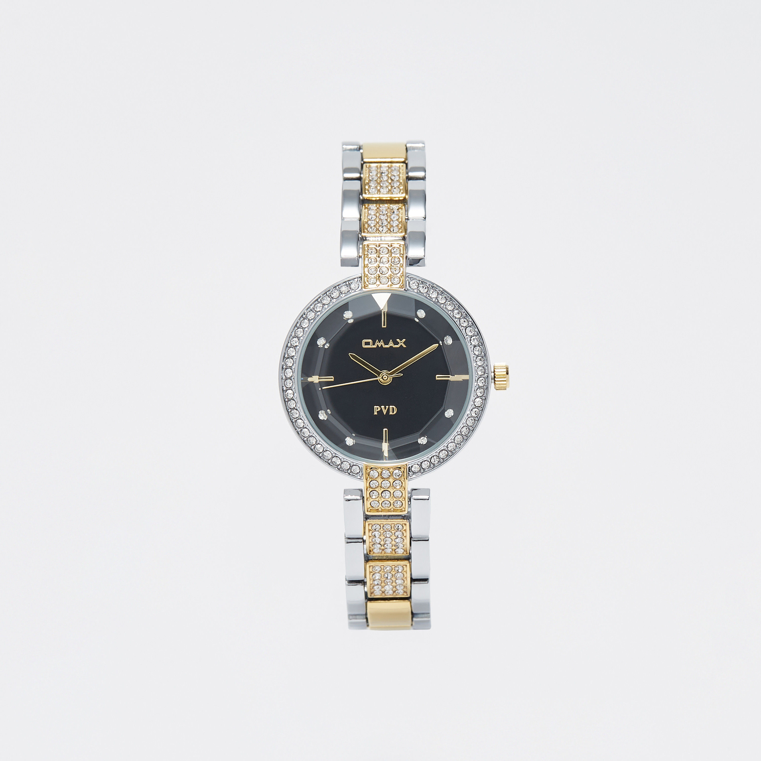 ساعة يد تناظرية فضية وذهبية بسوار ستانلس ستيل للنساء من أوماكس - 00JSS026N002-women-watchesandjewellery-watches-image-1