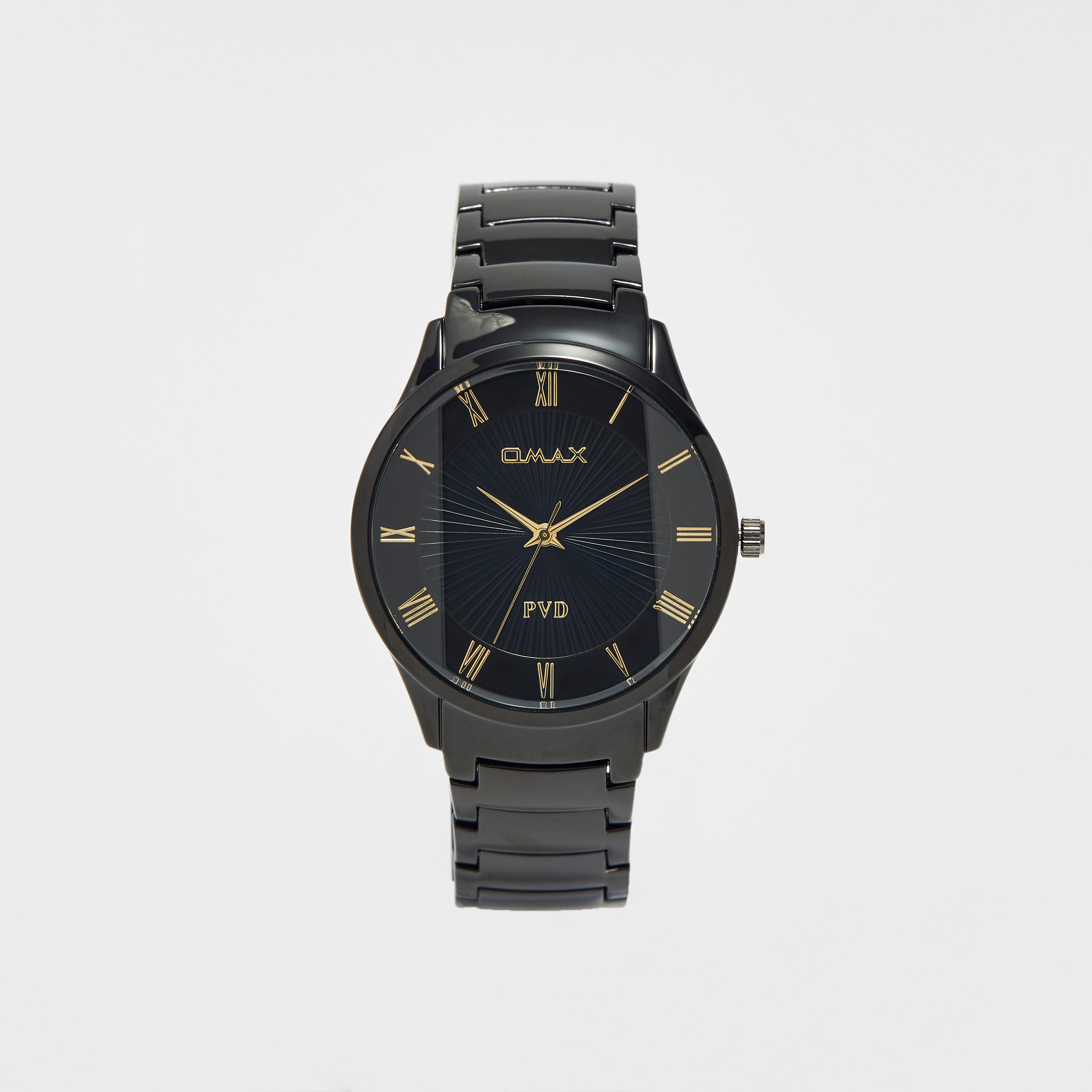 Omax Men's Black Stainless Steel Strap Analog Wristwatch - 00NSC001B012 | 42 MM-men-watchesandjewellery-watches-image-1