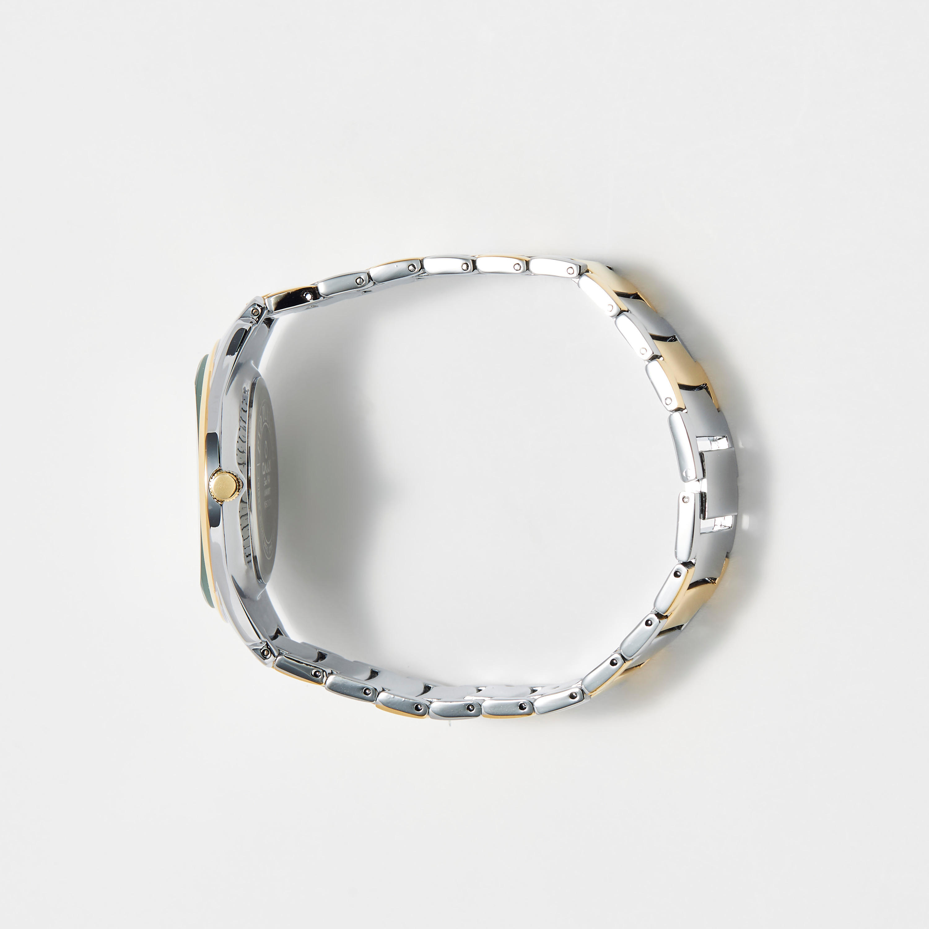 ساعة يد تناظرية فضية وذهبية بسوار ستانلس ستيل للرجال من أوماكس - 00NSC001N002-men-watchesandjewellery-watches-image-2