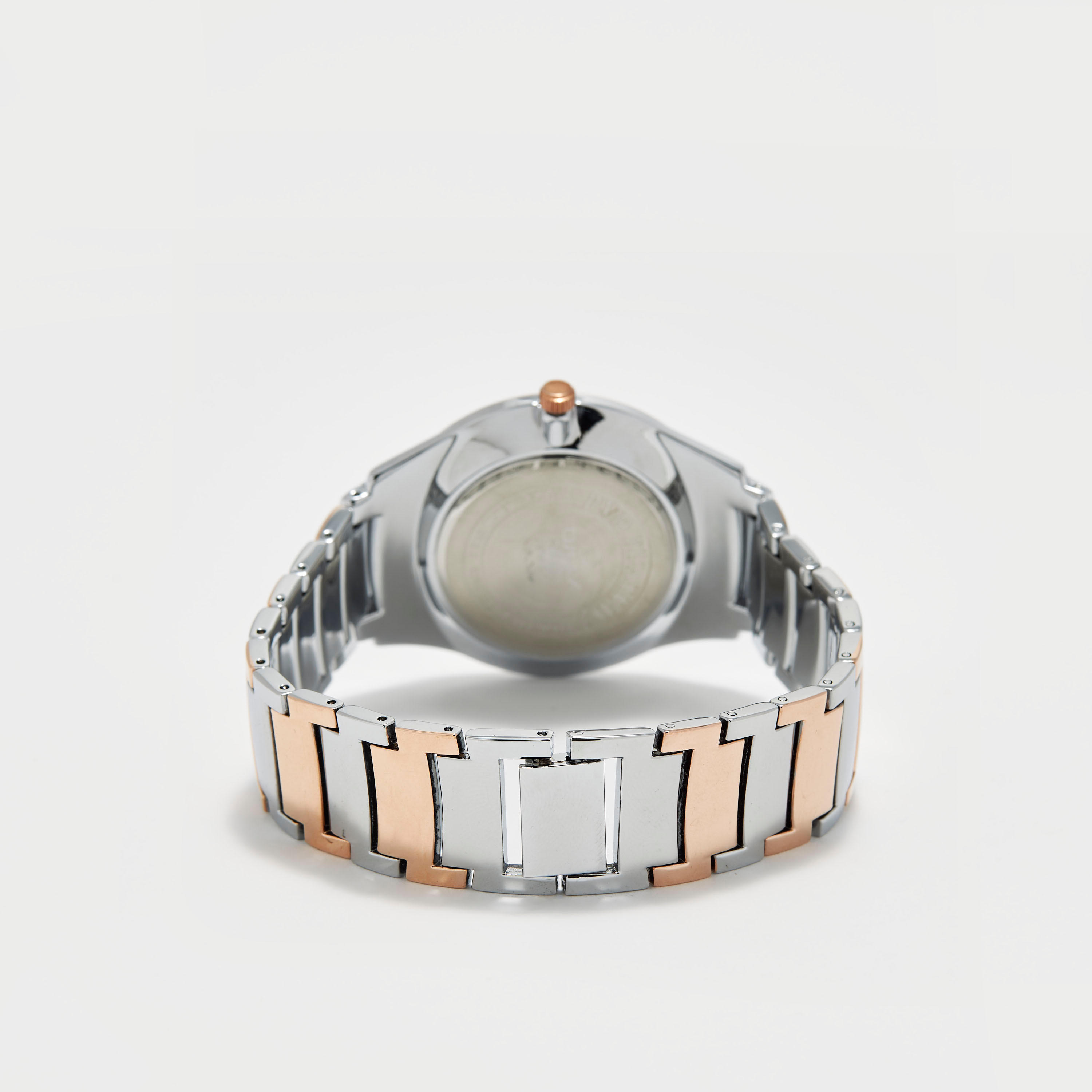 Omax Men's Silver & Gold Stainless Steel Strap Analog Wristwatch - 00NSC001N004-men-watchesandjewellery-watches-image-3