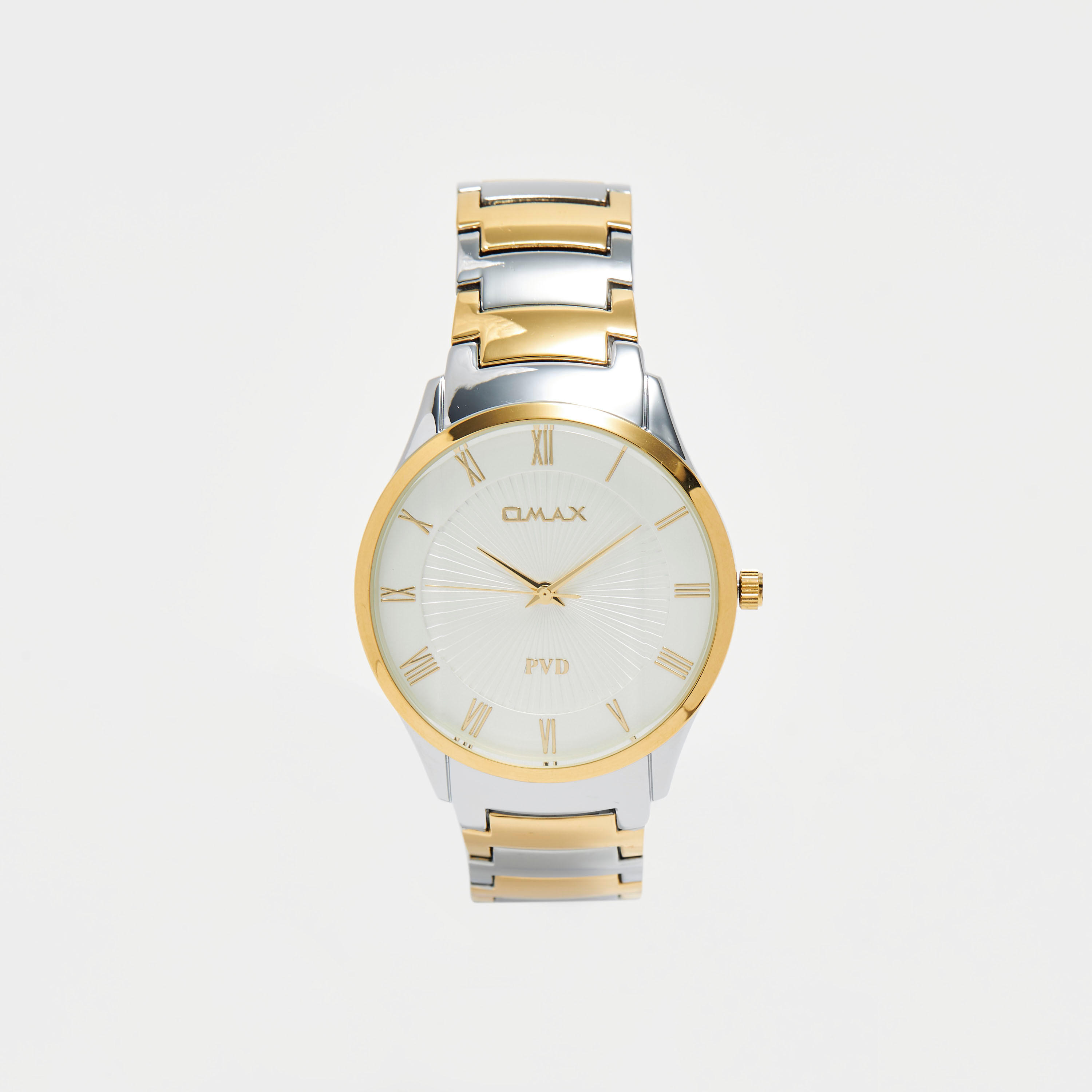 Omax Men's Silver & Gold Stainless Steel Strap Analog Wristwatch - 00NSC001N008 | 42 MM-men-watchesandjewellery-watches-image-1