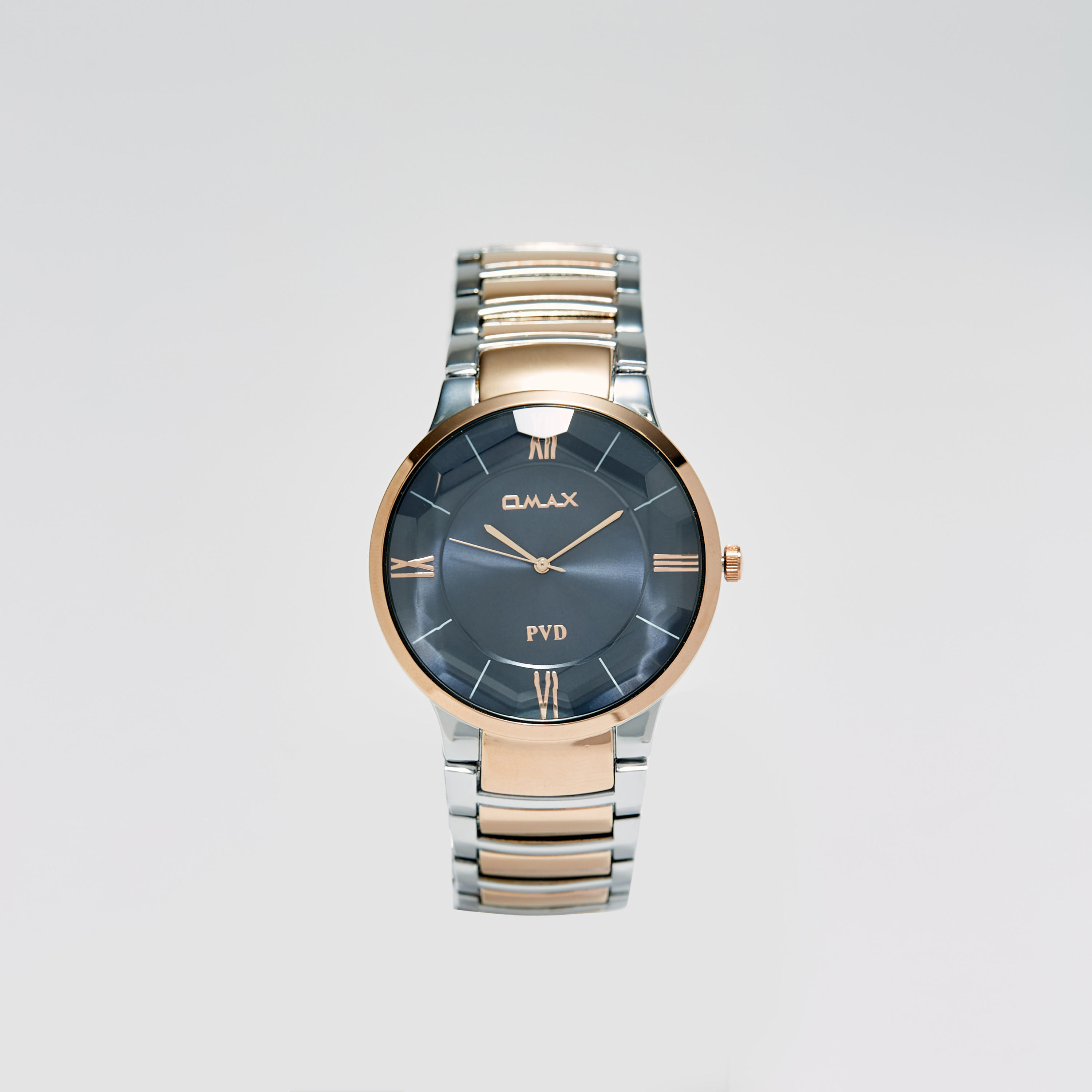 ساعة يد تناظرية فضية وذهبية بسوار ستانلس ستيل للرجال من أوماكس - 00NSC005N004-men-watchesandjewellery-watches-image-1