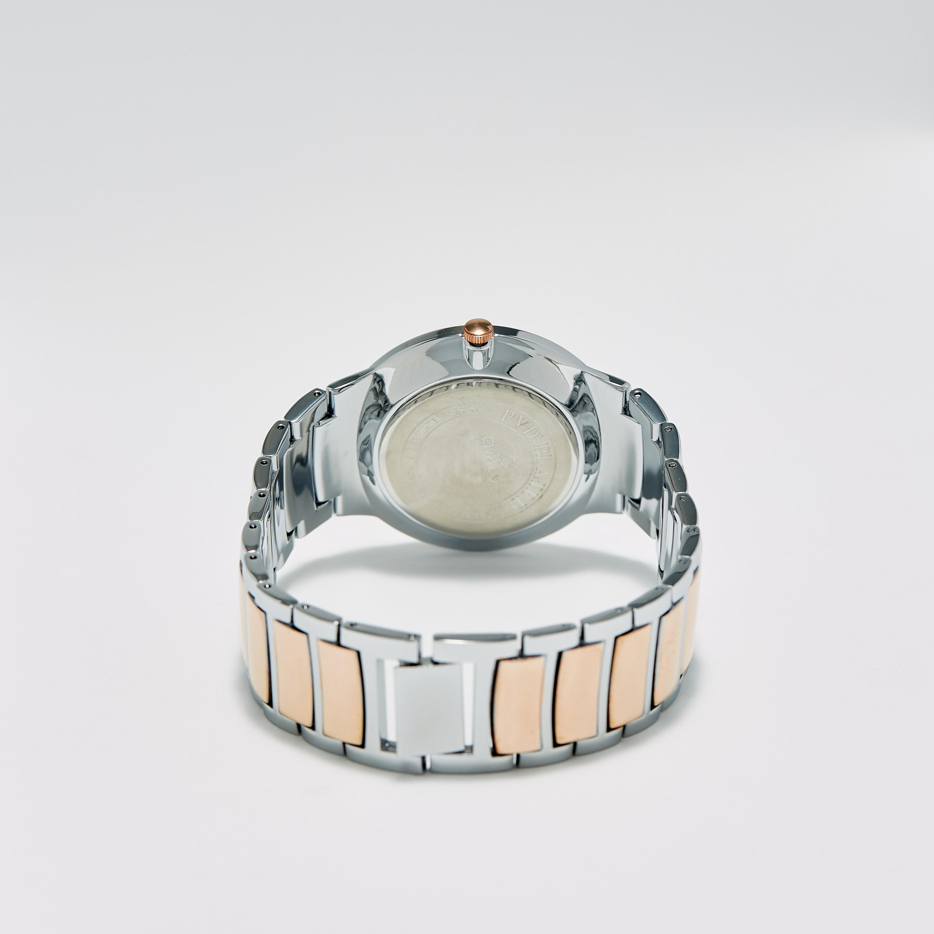 ساعة يد تناظرية فضية وذهبية بسوار ستانلس ستيل للرجال من أوماكس - 00NSC005N004-men-watchesandjewellery-watches-image-2