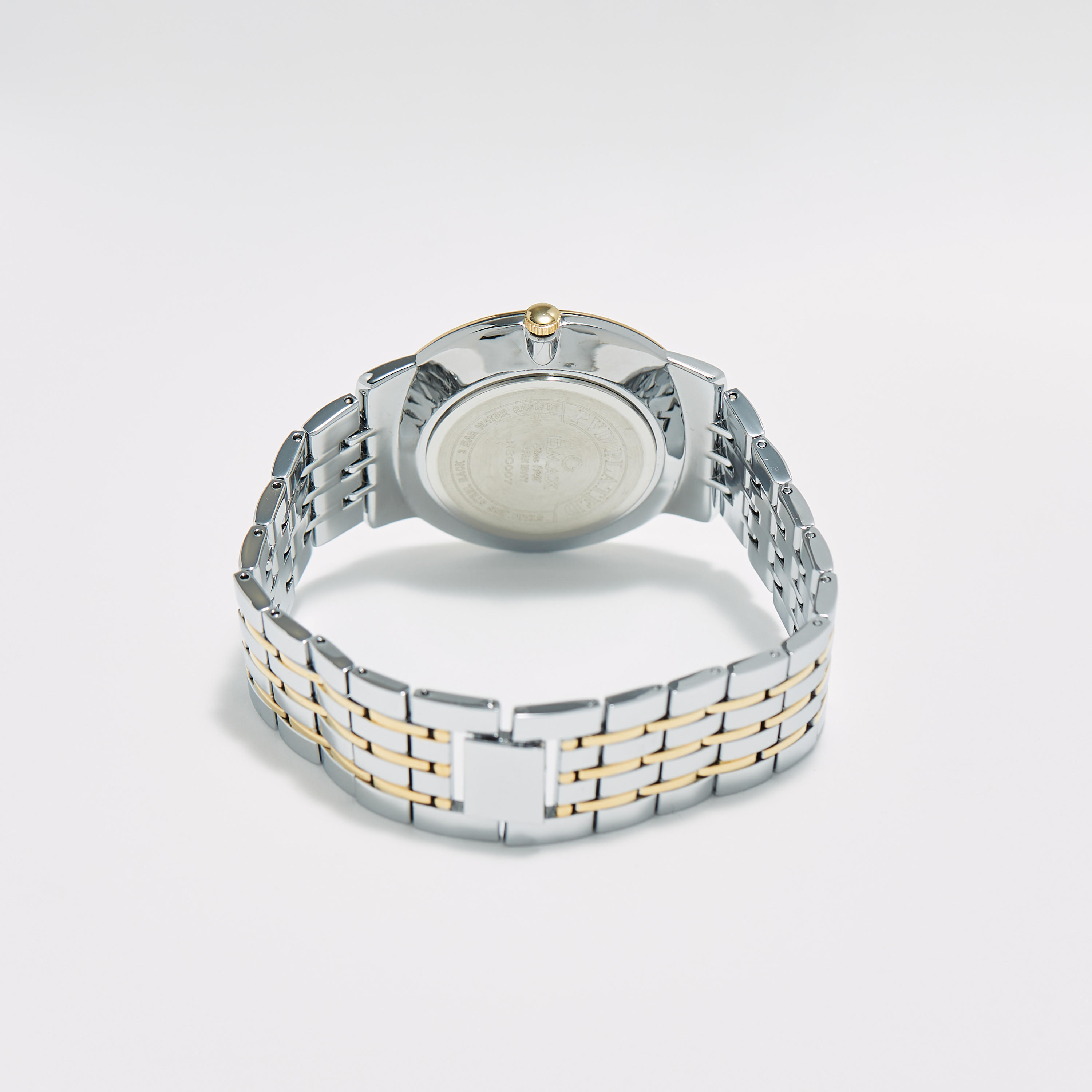 ساعة يد تناظرية فضية وذهبية بسوار ستانليس ستيل للرجال من أوماكس - 00NSC007N002-men-watchesandjewellery-watches-image-2