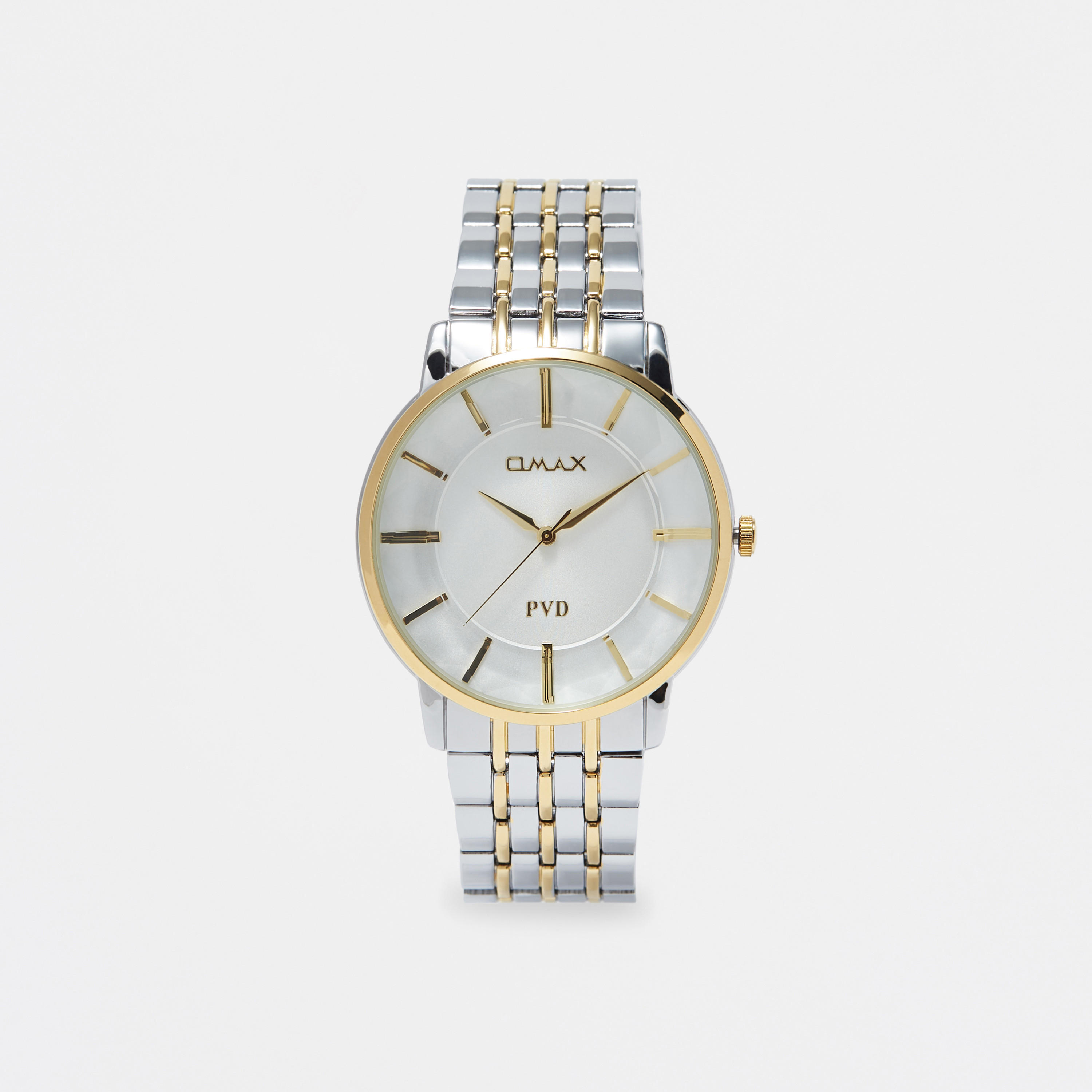 Omax Men's Silver & Gold Stainless Steel Strap Analog Wristwatch - 00NSC007N008-men-watchesandjewellery-watches-image-1