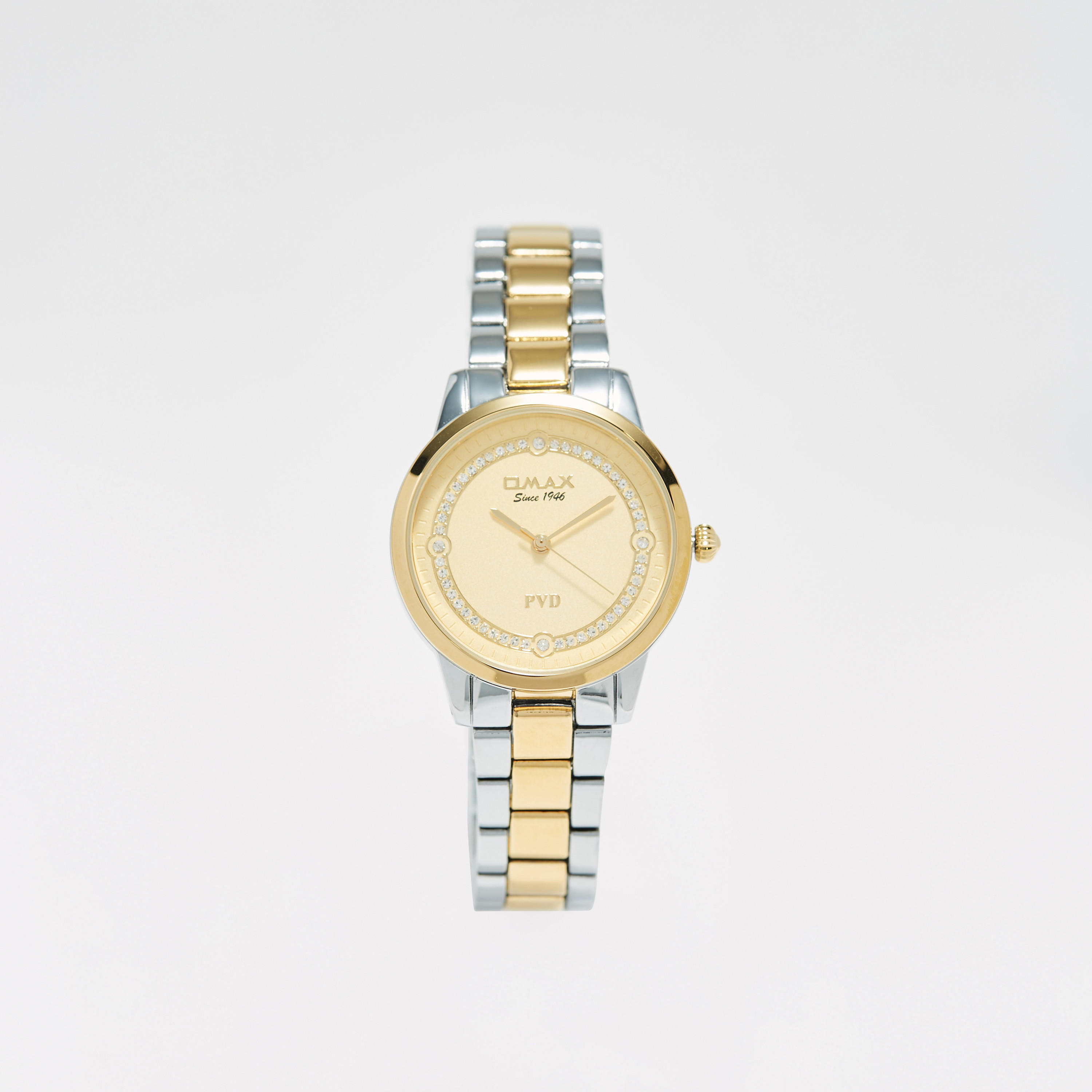 Omax Women's Silver and Gold Stainless Steel Strap Analog Wristwatch - 00OYY002N001 | 36 MM-women-watchesandjewellery-watches-image-1