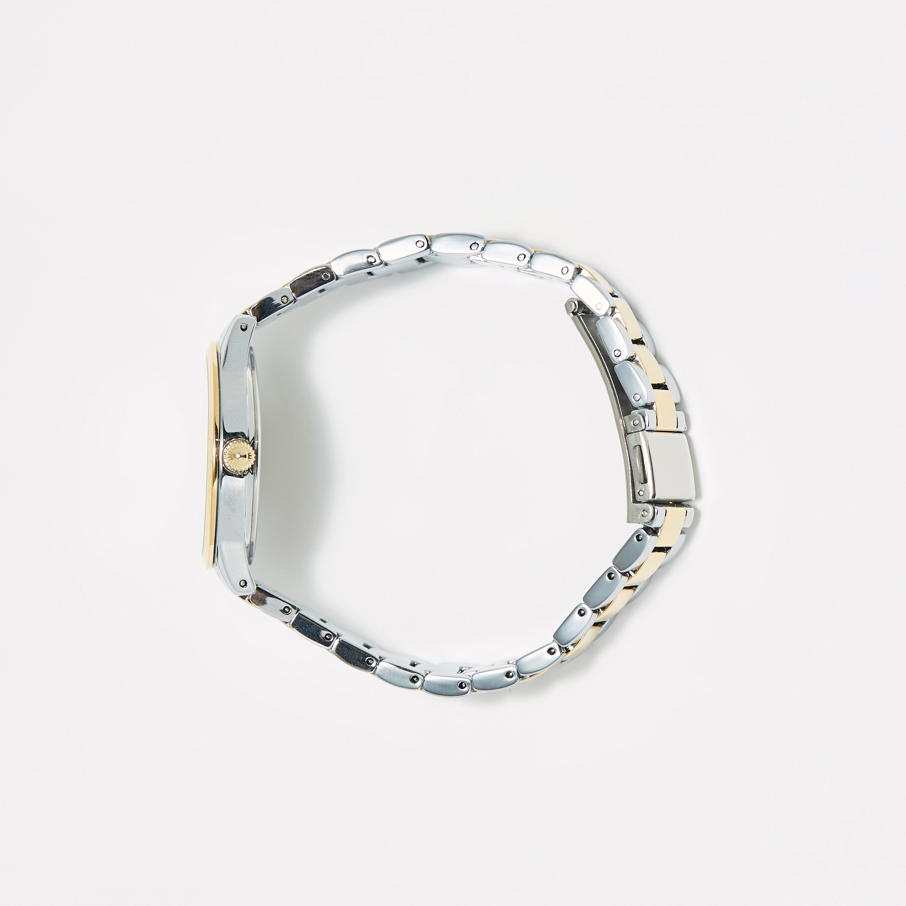 Omax Women's Silver and Gold Stainless Steel Strap Analog Wristwatch - 00OYY002N001 | 36 MM-women-watchesandjewellery-watches-image-3