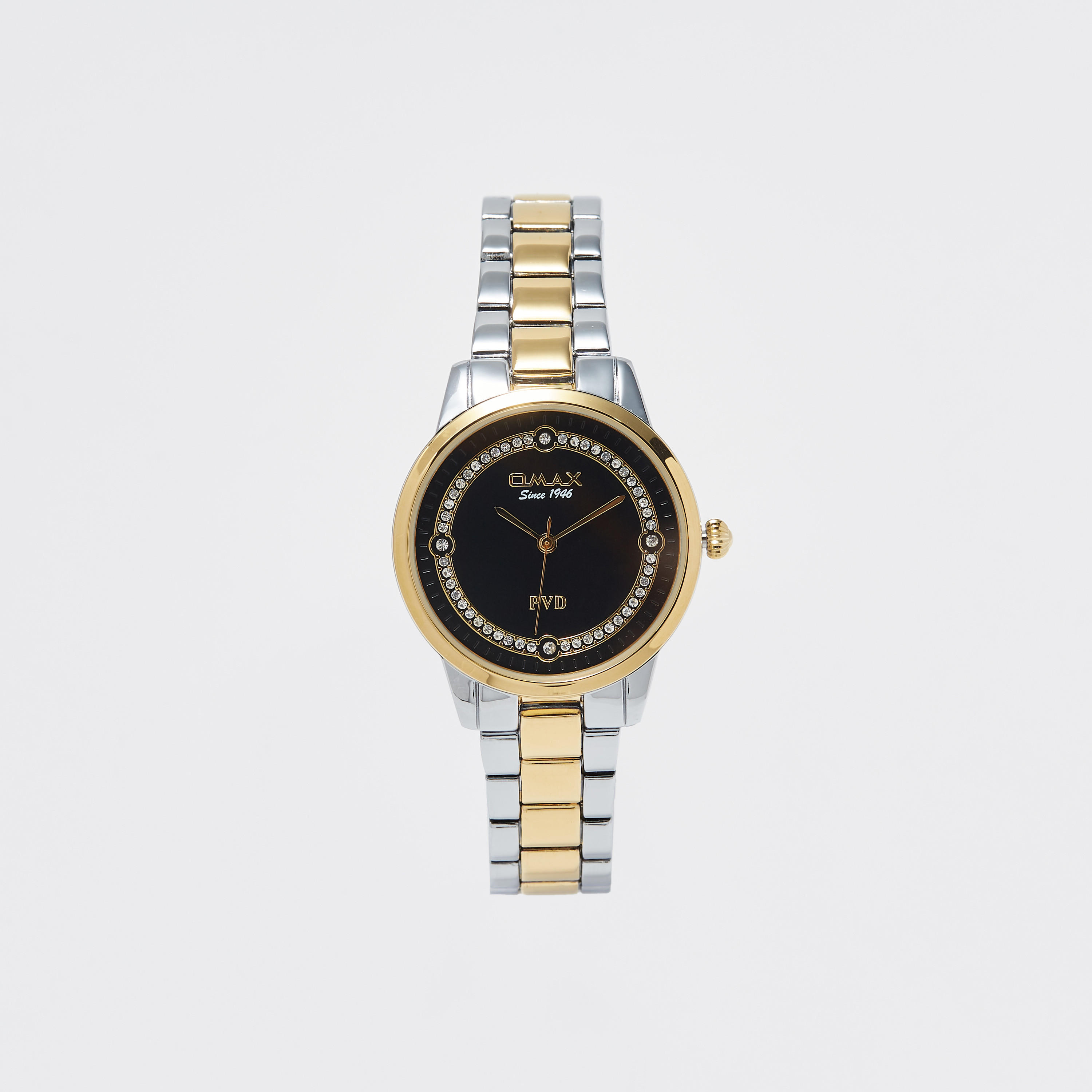 Omax Women's Silver & Gold Stainless Steel Strap Analog Wristwatch - 00OYY002N002 | 36 MM-women-watchesandjewellery-watches-image-1