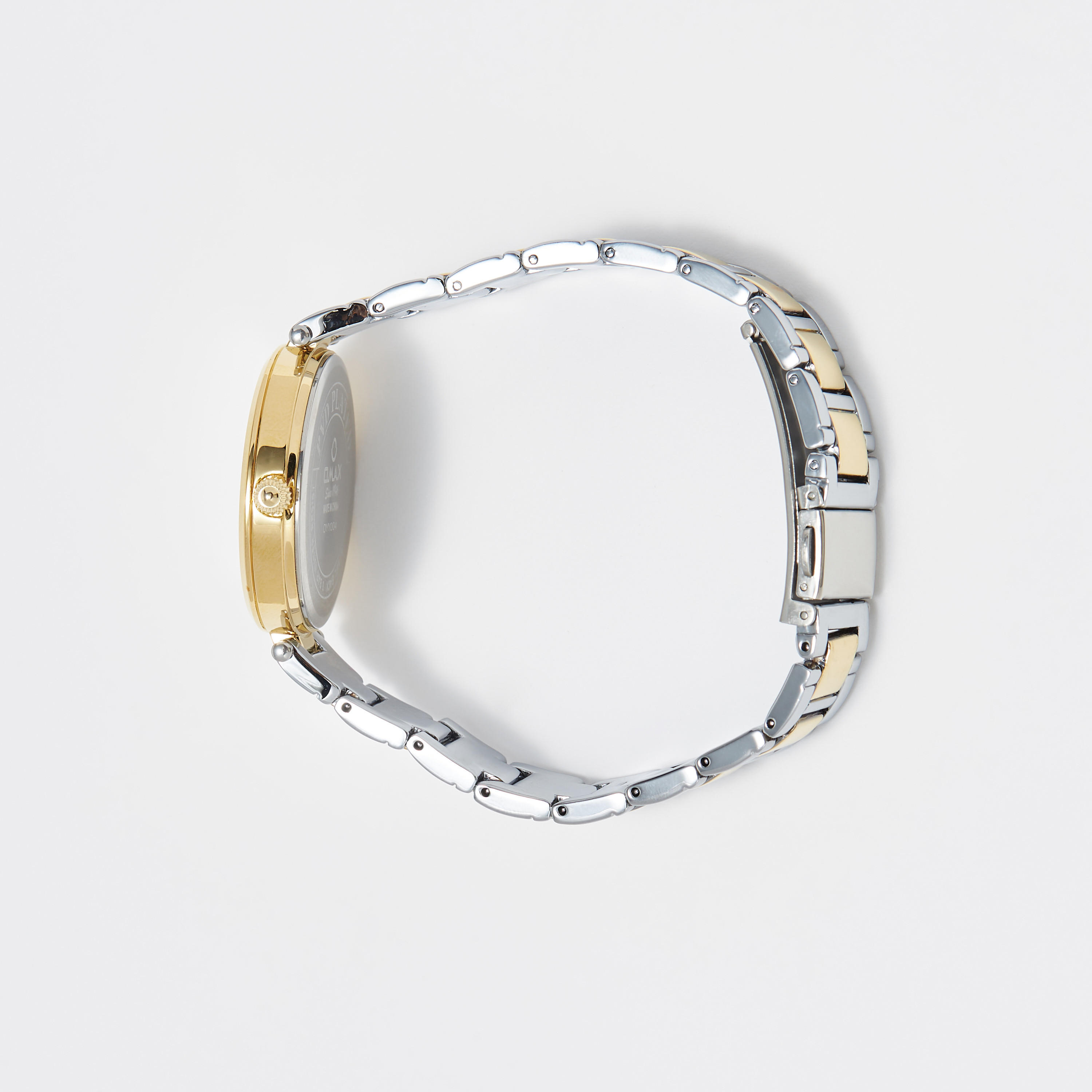 Omax Women's Silver & Gold Stainless Steel Strap Analog Wristwatch - 00OYY004N001-women-watchesandjewellery-watches-image-2