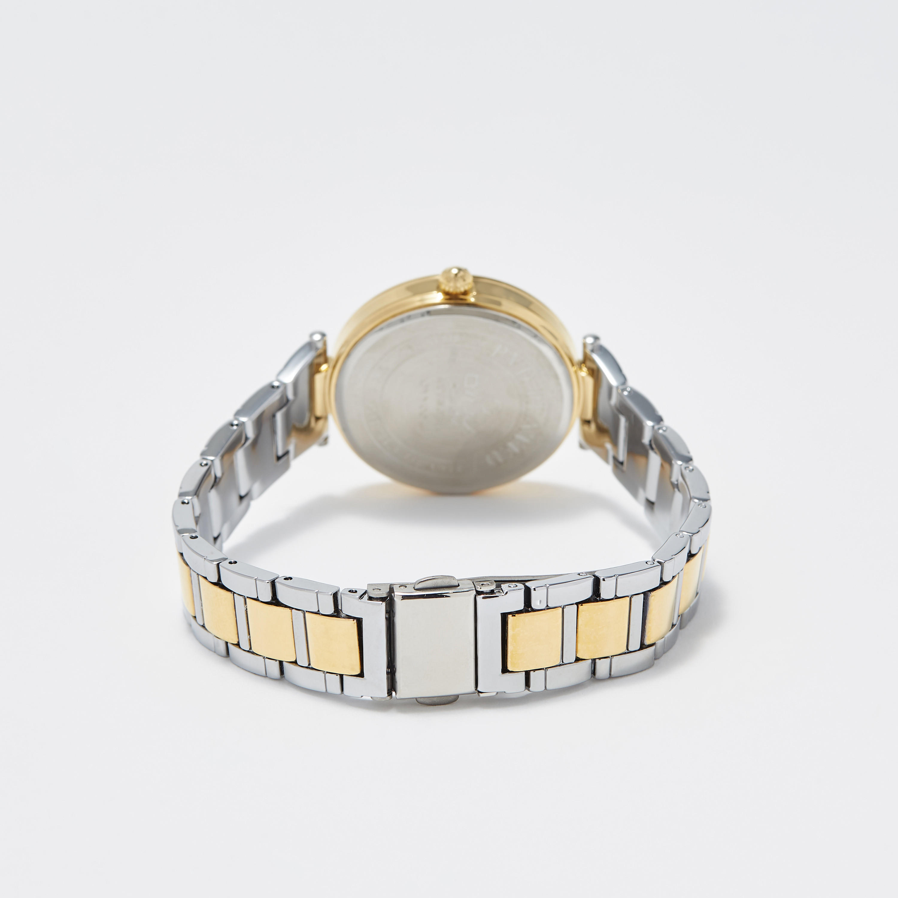 Omax Women's Silver & Gold Stainless Steel Strap Analog Wristwatch - 00OYY004N008-women-watchesandjewellery-watches-image-3