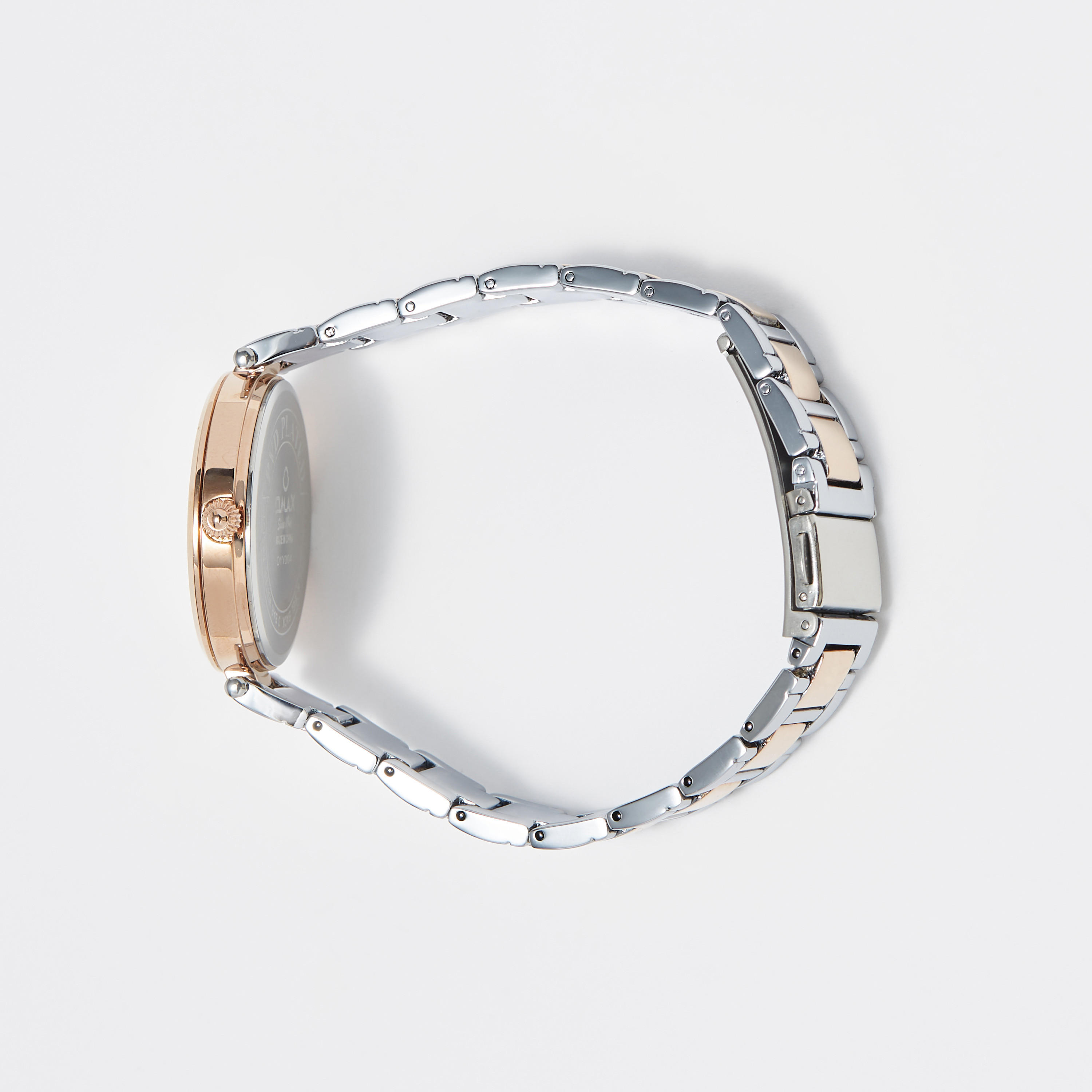ساعة يد تناظرية فضية وذهبية بسوار ستانلس ستيل للنساء من أوماكس - 00OYY004N018-women-watchesandjewellery-watches-image-2