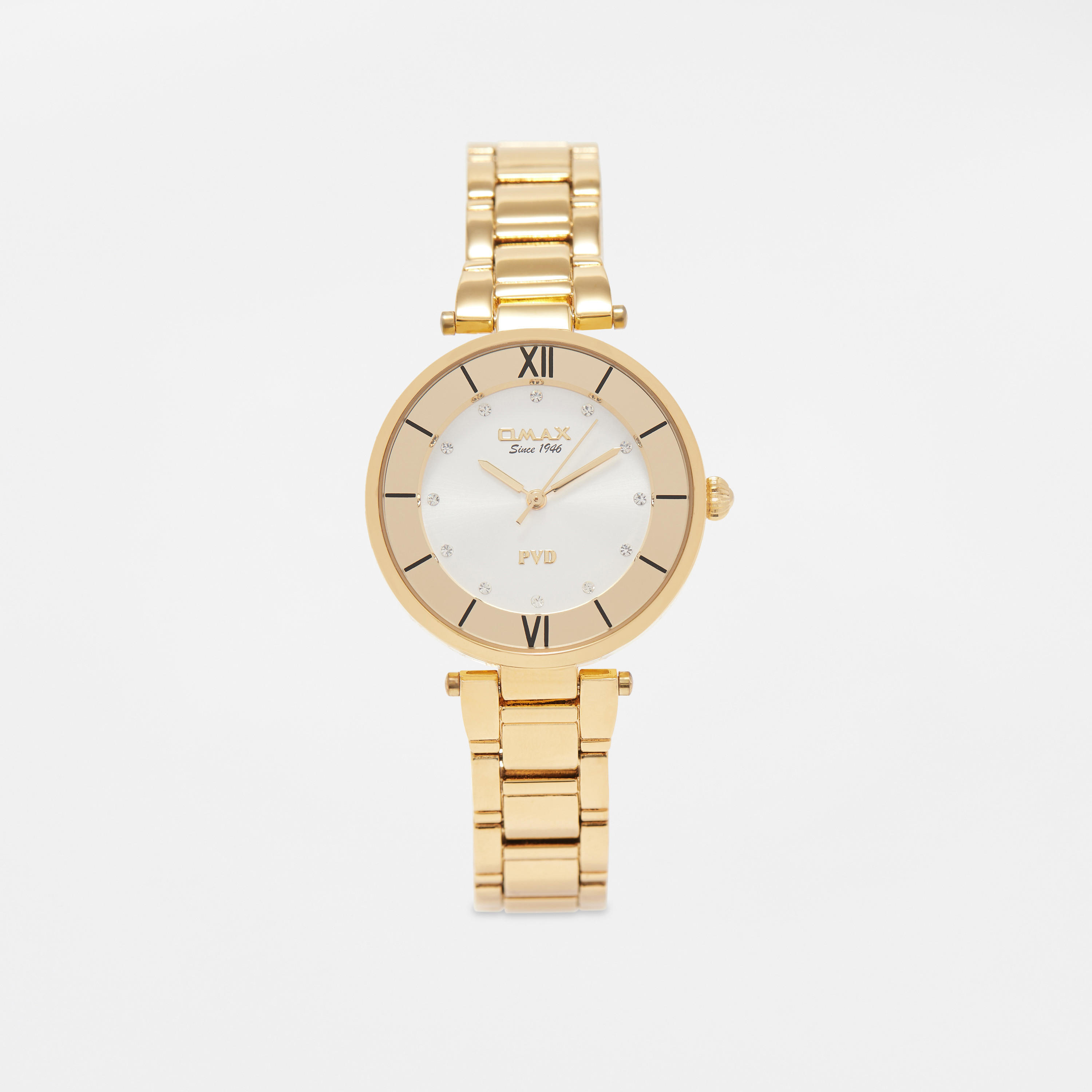 ساعة يد تناظرية ذهبية بسوار ستانلس ستيل للنساء من أوماكس - 00OYY004Q008-women-watchesandjewellery-watches-image-1