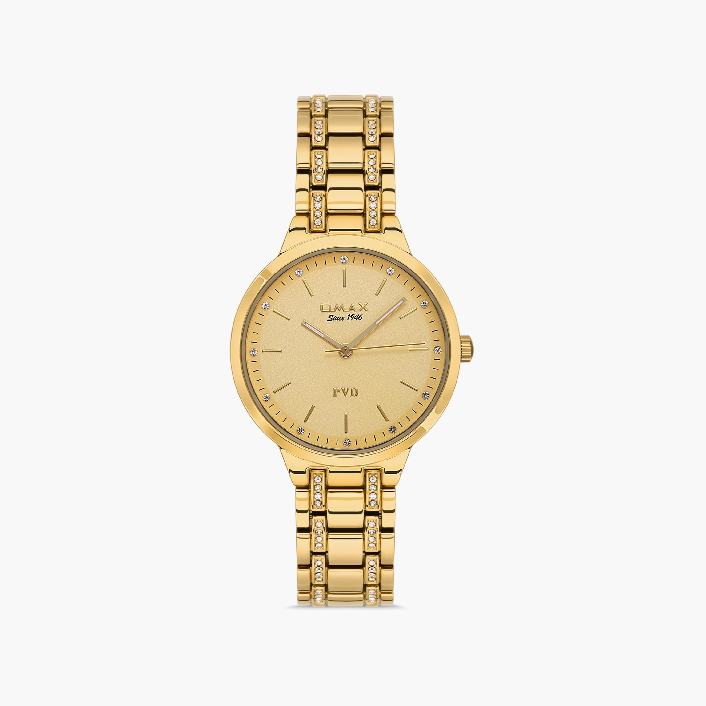 Omax Women's Gold Stainless Steel Strap Analog Wristwatch - 00OYY006Q001-women-watchesandjewellery-watches-image-1
