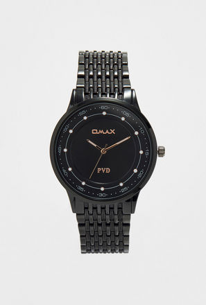 Omax Men's Black Stainless Steel Strap Analog Wristwatch - 00RNS001B002 | 42 MM-men-watchesandjewellery-watches-image-1