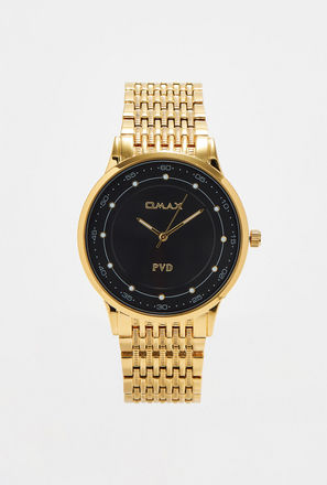 Omax Men's Gold Stainless Steel Strap Analog Wristwatch - 00RNS001Q002-men-watchesandjewellery-watches-image-1
