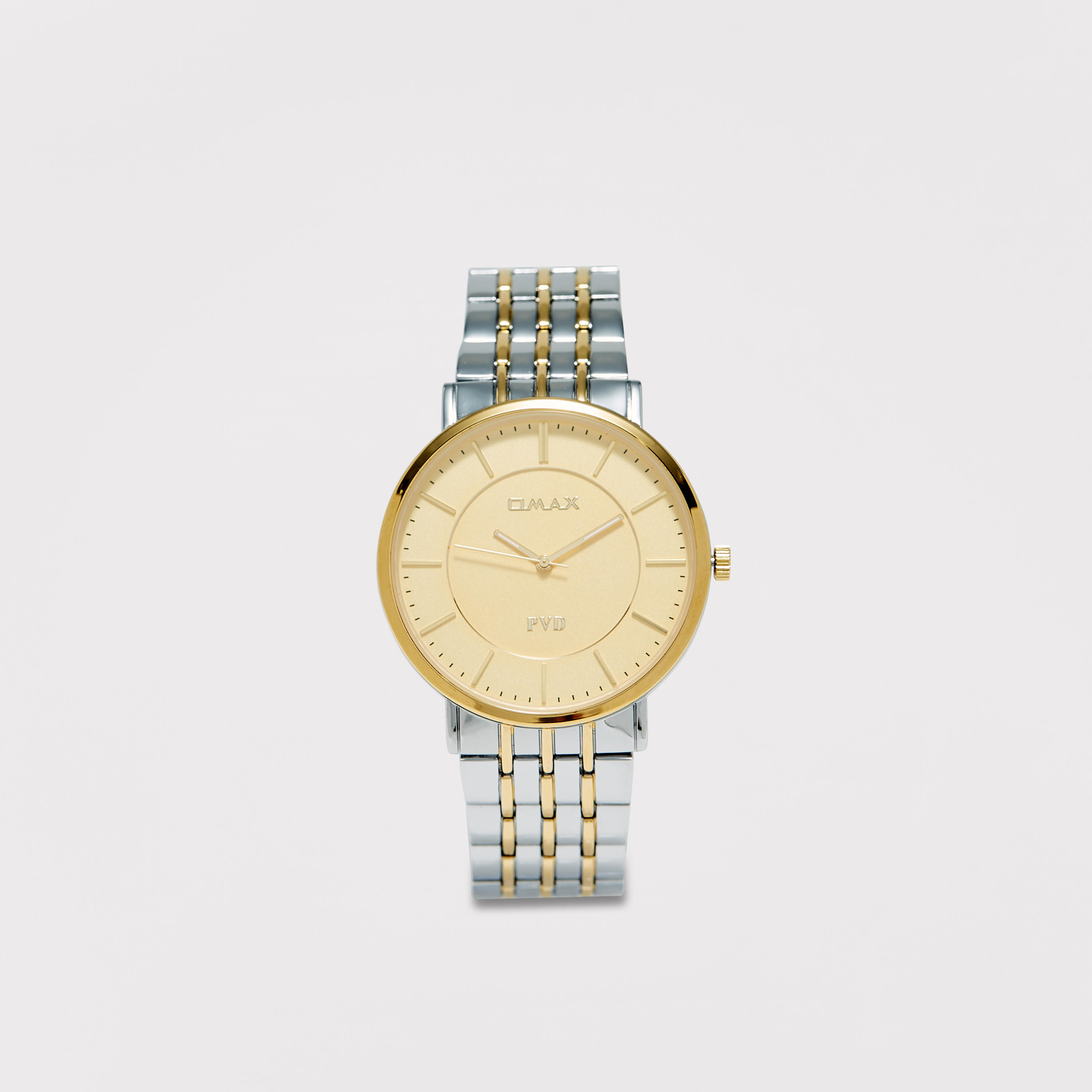 Omax Men's Silver & Gold Stainless Steel Strap Analog Wristwatch - 00RNS003N001 | 42 MM-men-watchesandjewellery-watches-image-1