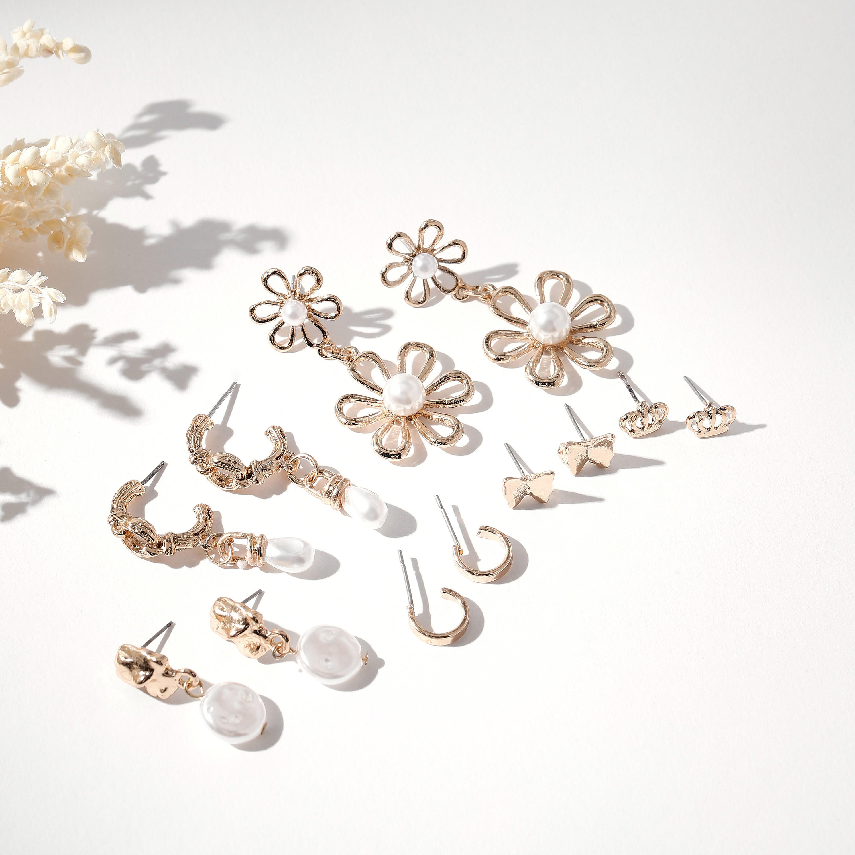 Assorted Earrings - Set of 6-women-watchesandjewellery-jewellery-earrings-image-1