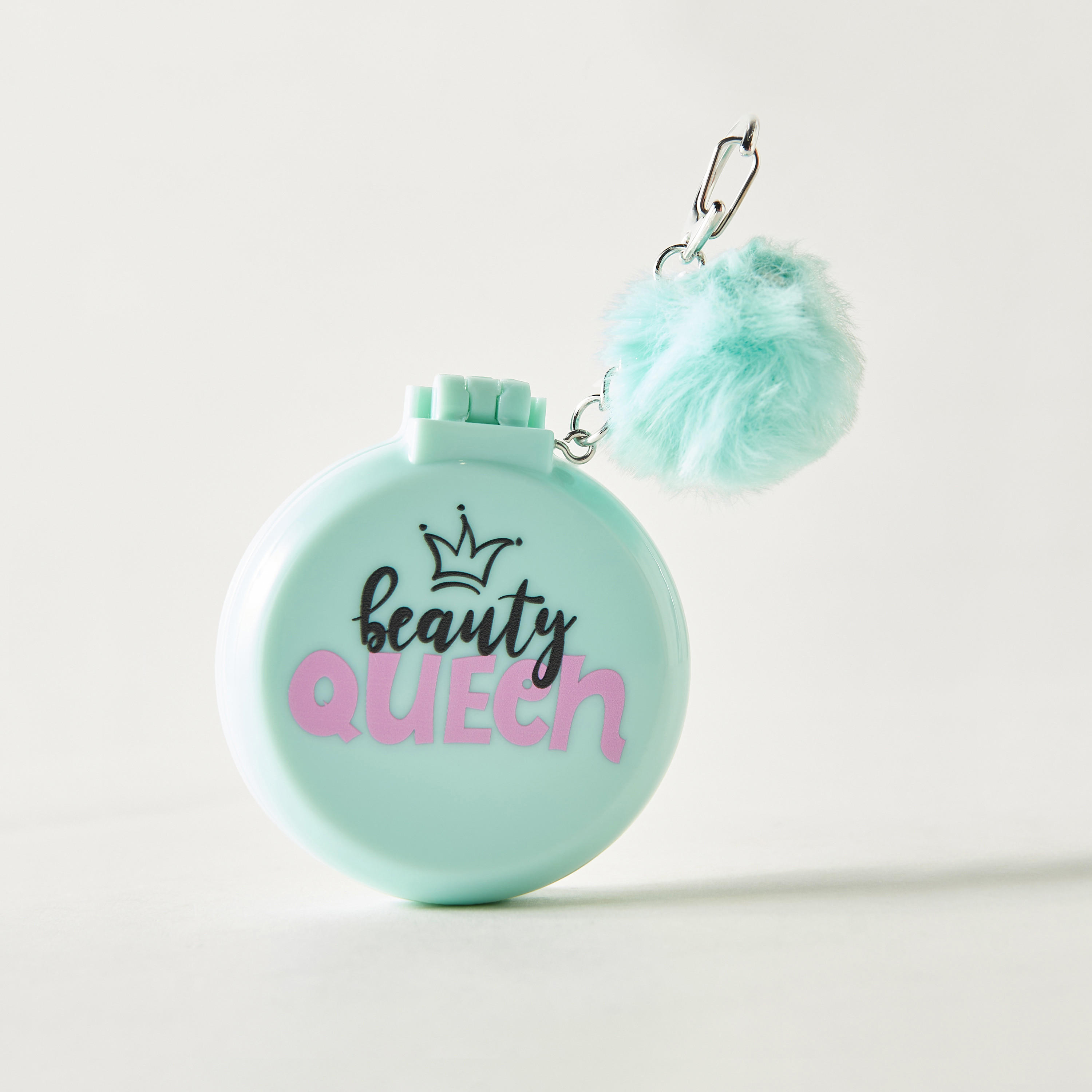 Folded Hairbrush with Mirror and Pom-Pom Detail-beautyandpersonalcare-hair-stylingtools-hairbrushesandcombs-image-2