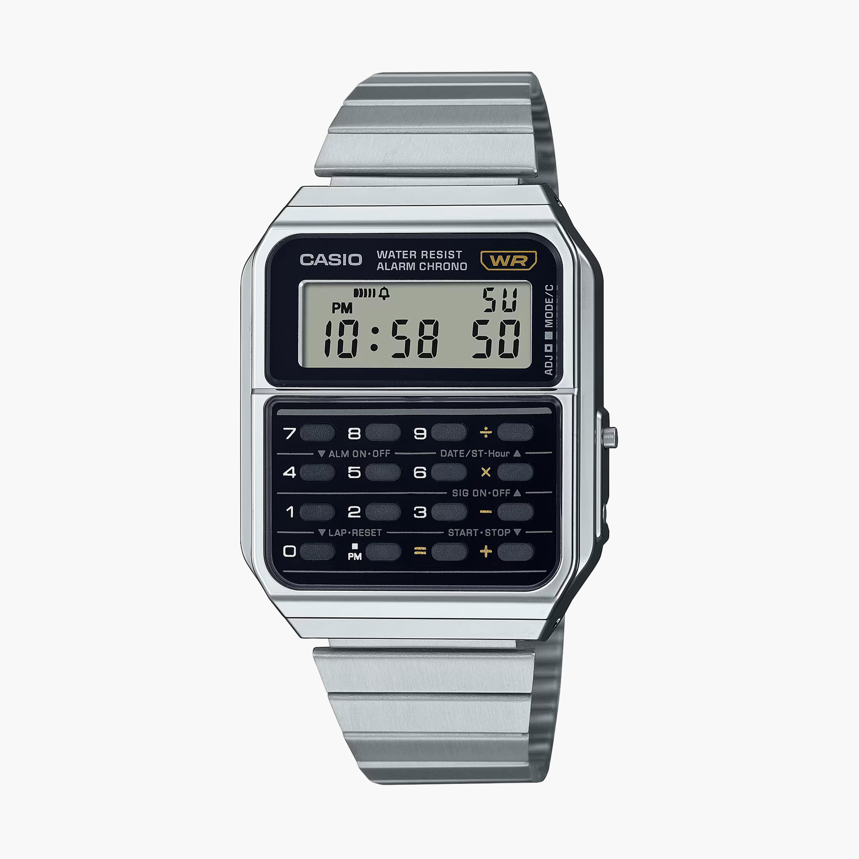 Casio Silver Digital Stainless Steel Strap Watch | CA-500WE-1ADF | 34 MM-women-watchesandjewellery-watches-image-1