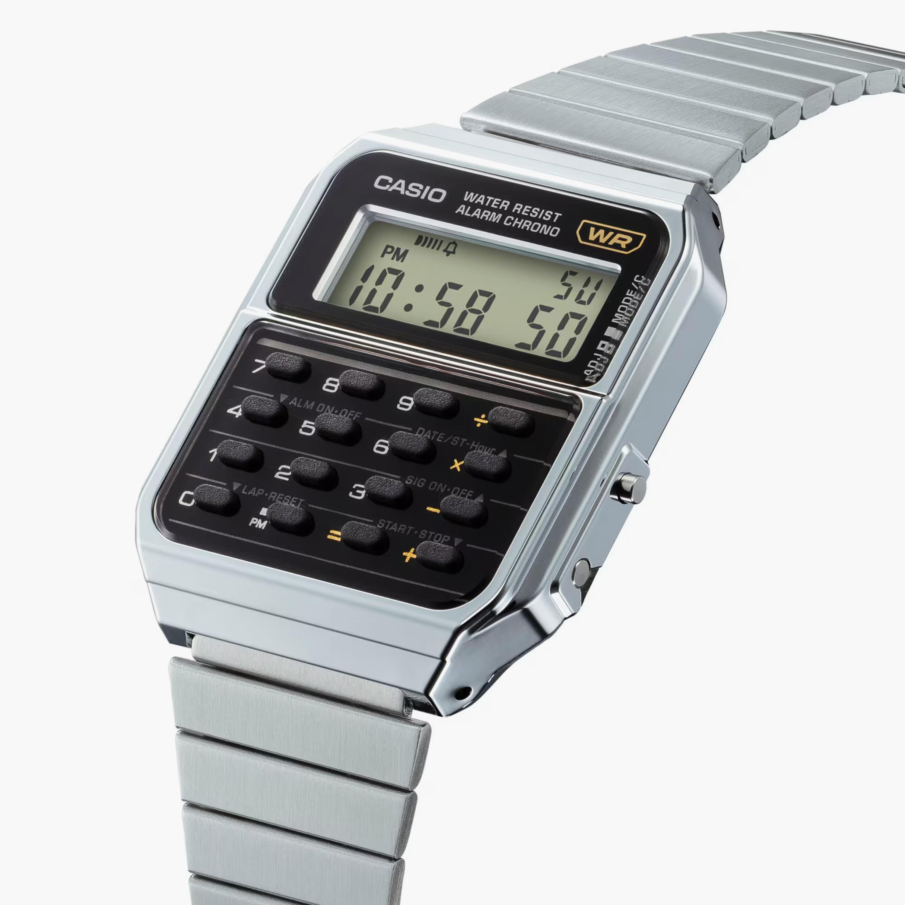 Casio Silver Digital Stainless Steel Strap Watch | CA-500WE-1ADF | 34 MM-women-watchesandjewellery-watches-image-3