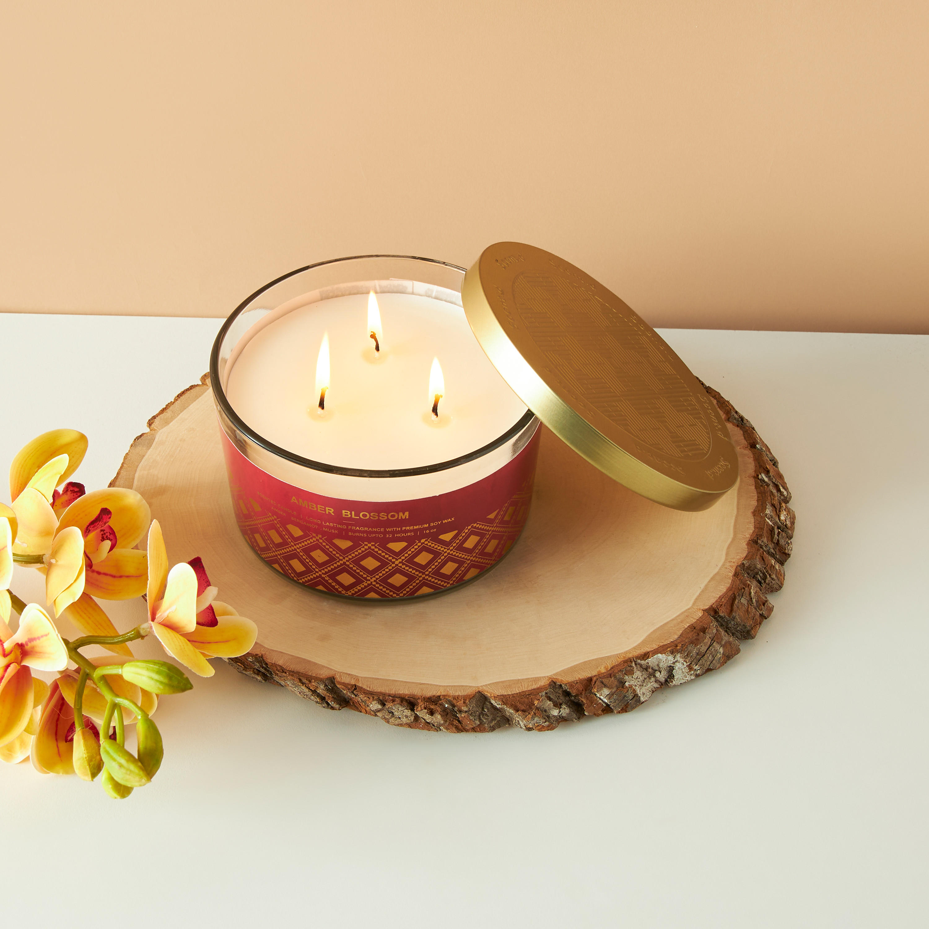 Scent.d Amber Blossom 3-Wick Jar Candle - 16 oz-household-homefragrance-candles-image-1