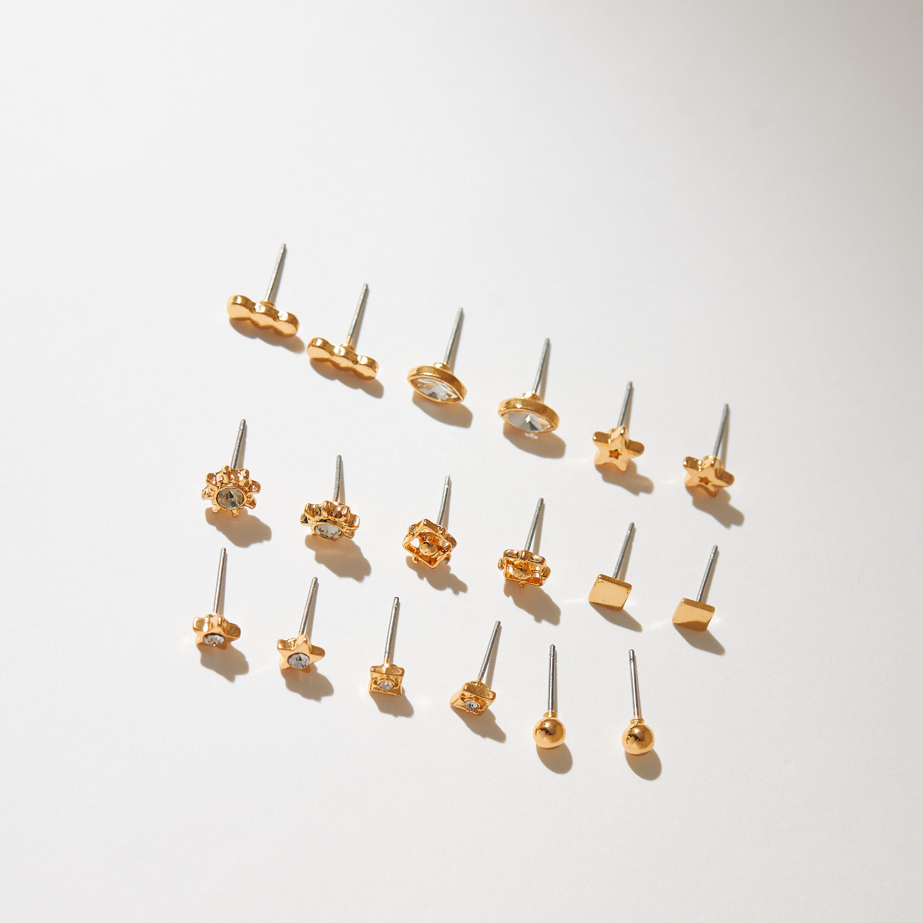 Metallic Stud Earrings with Pusback Closure - Set of 9-women-watchesandjewellery-jewellery-earrings-image-2