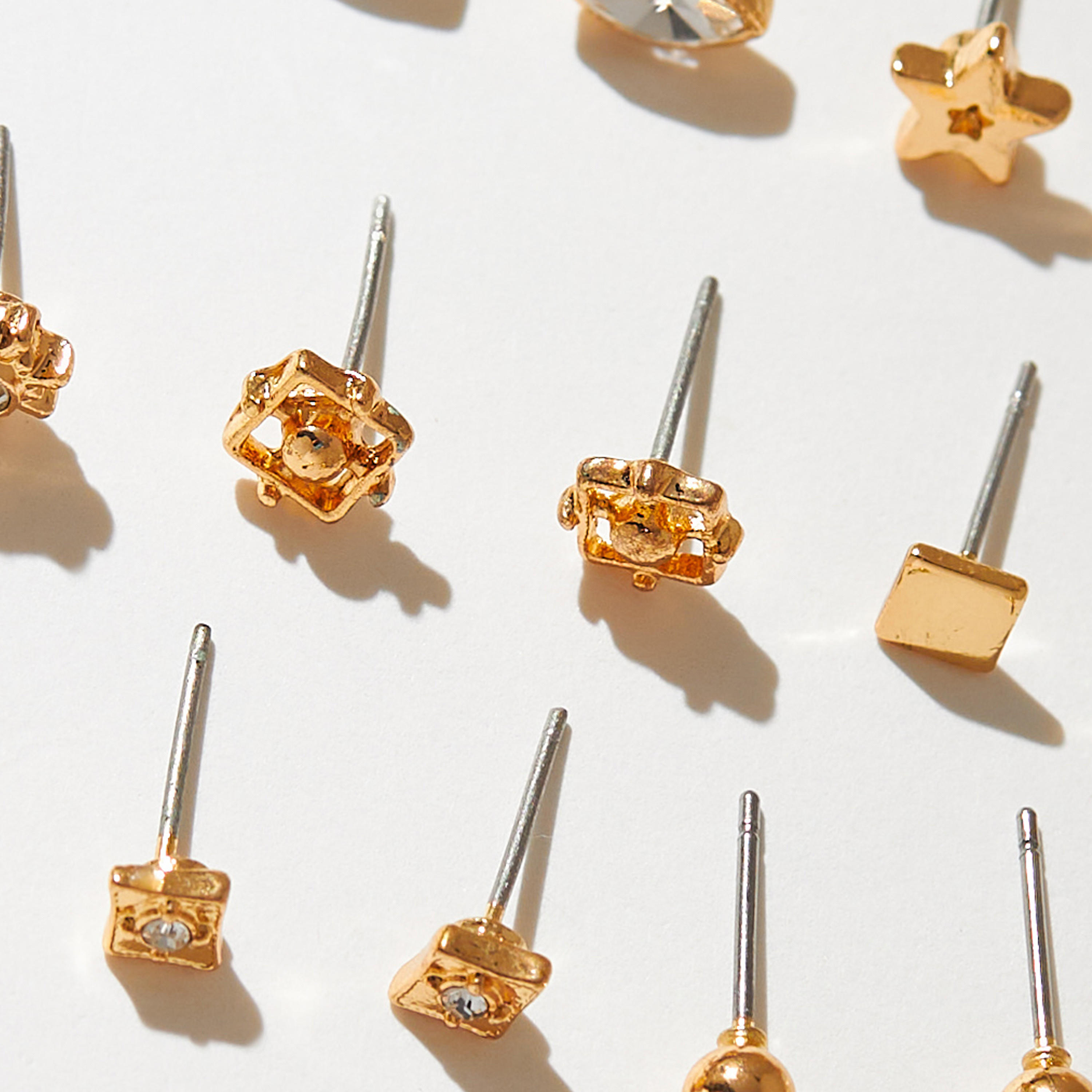 Metallic Stud Earrings with Pusback Closure - Set of 9-women-watchesandjewellery-jewellery-earrings-image-5