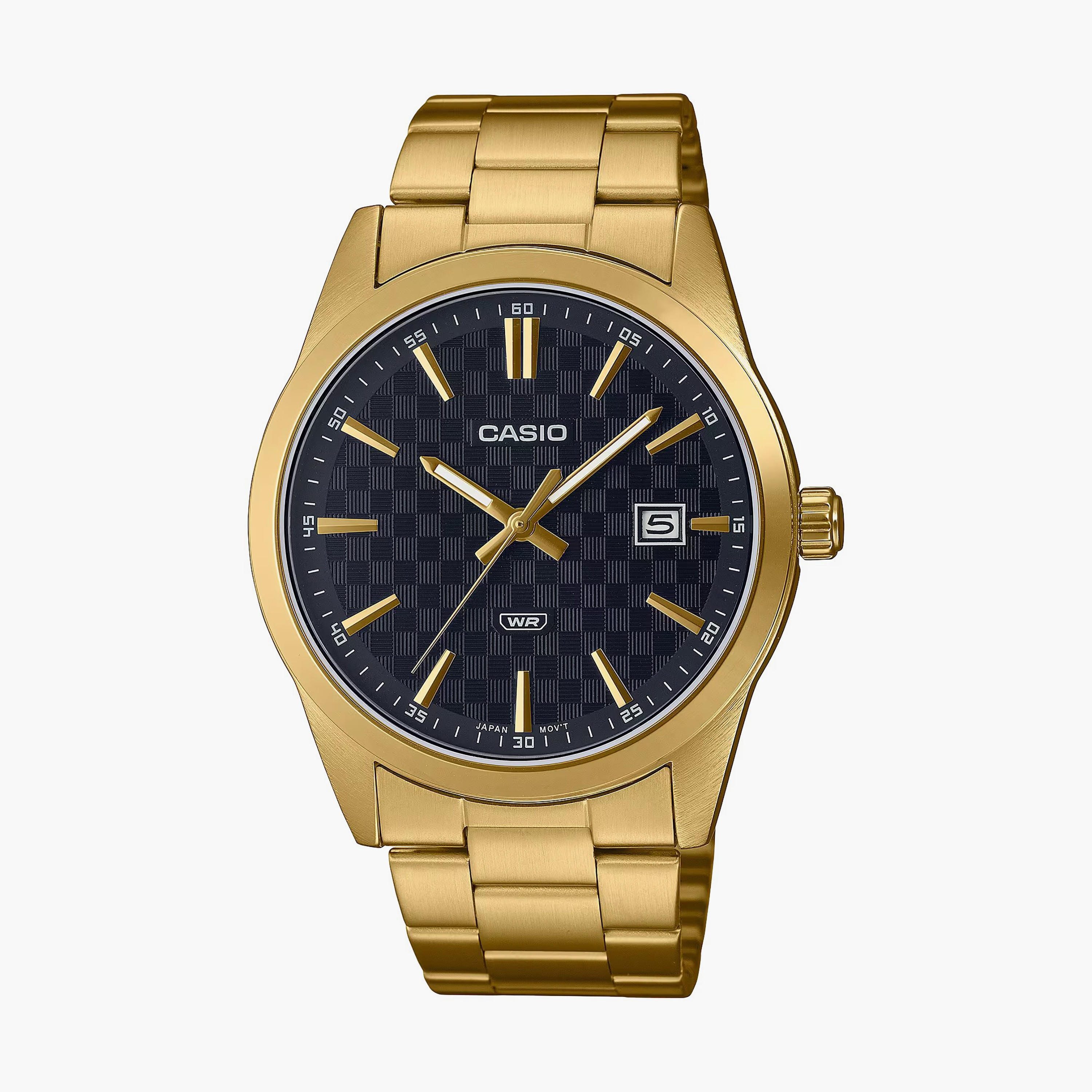 ساعة أنالوج ذهبية بسوار ستانلس ستيل من كاسيو للرجال | MTP-VD03G-1AUDF-men-watchesandjewellery-watches-image-1