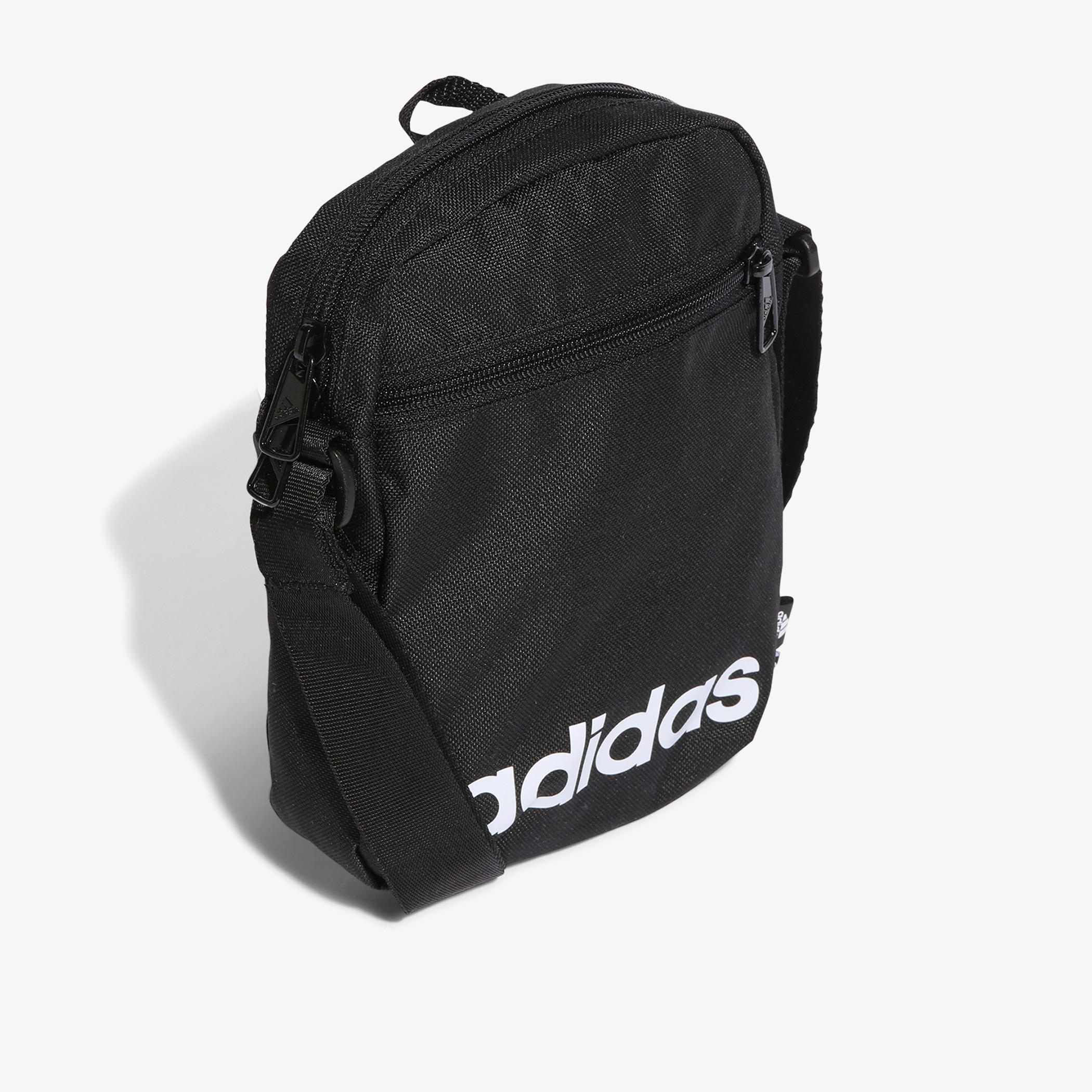 Adidas Logo Print Crossbody Bag with Zip Closure-men-bags-image-3