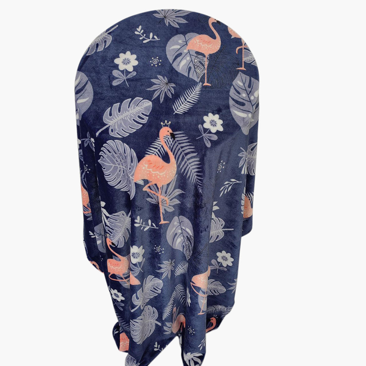 Karleen Decor Flamingo and Leaf Print Flannel Blanket - 220x240 cms-household-bedding-blankets-image-1