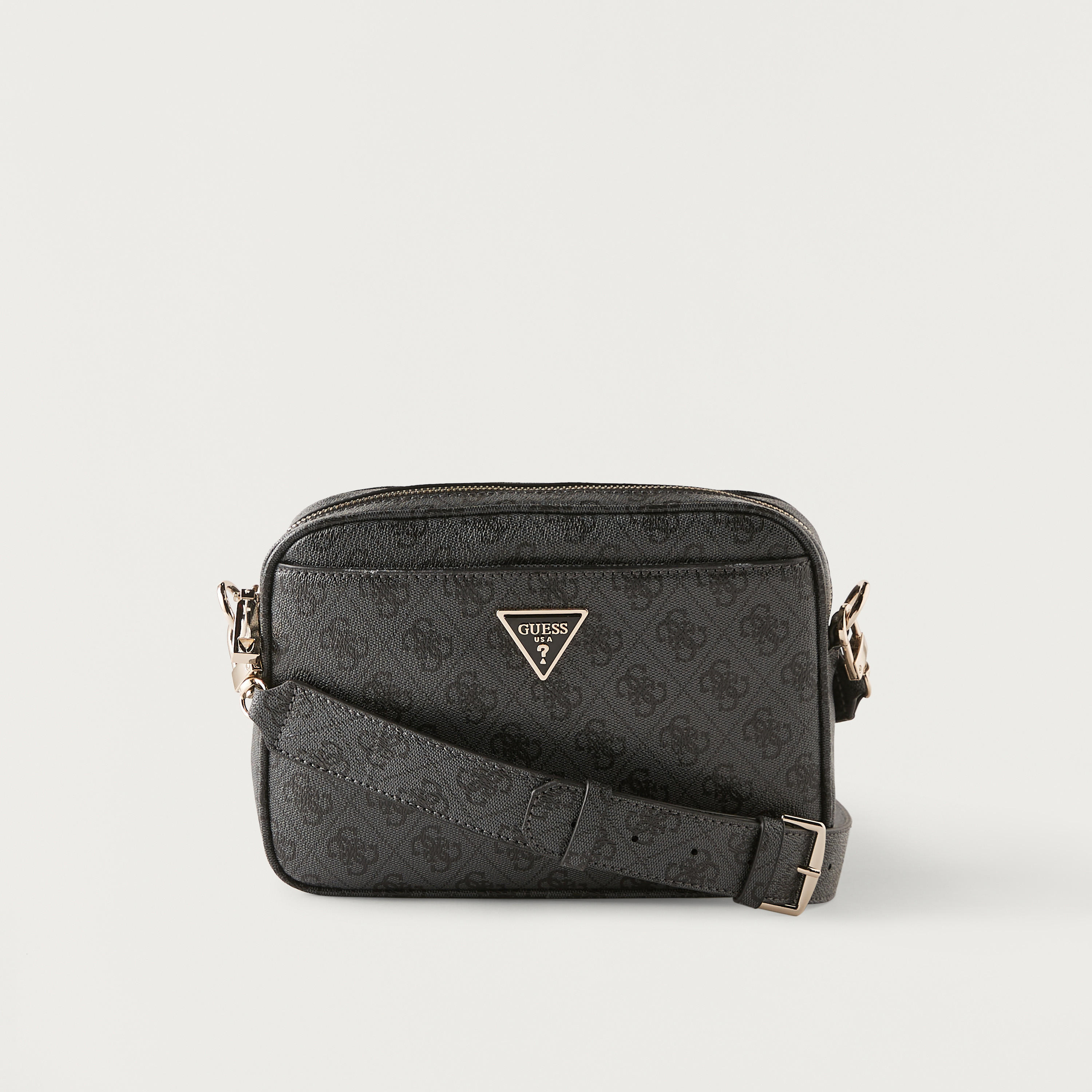 Guess Monogram Print Crossbody Bag with Detachable Strap and Zip Closure-women-bagsandwallets-handbags-image-2