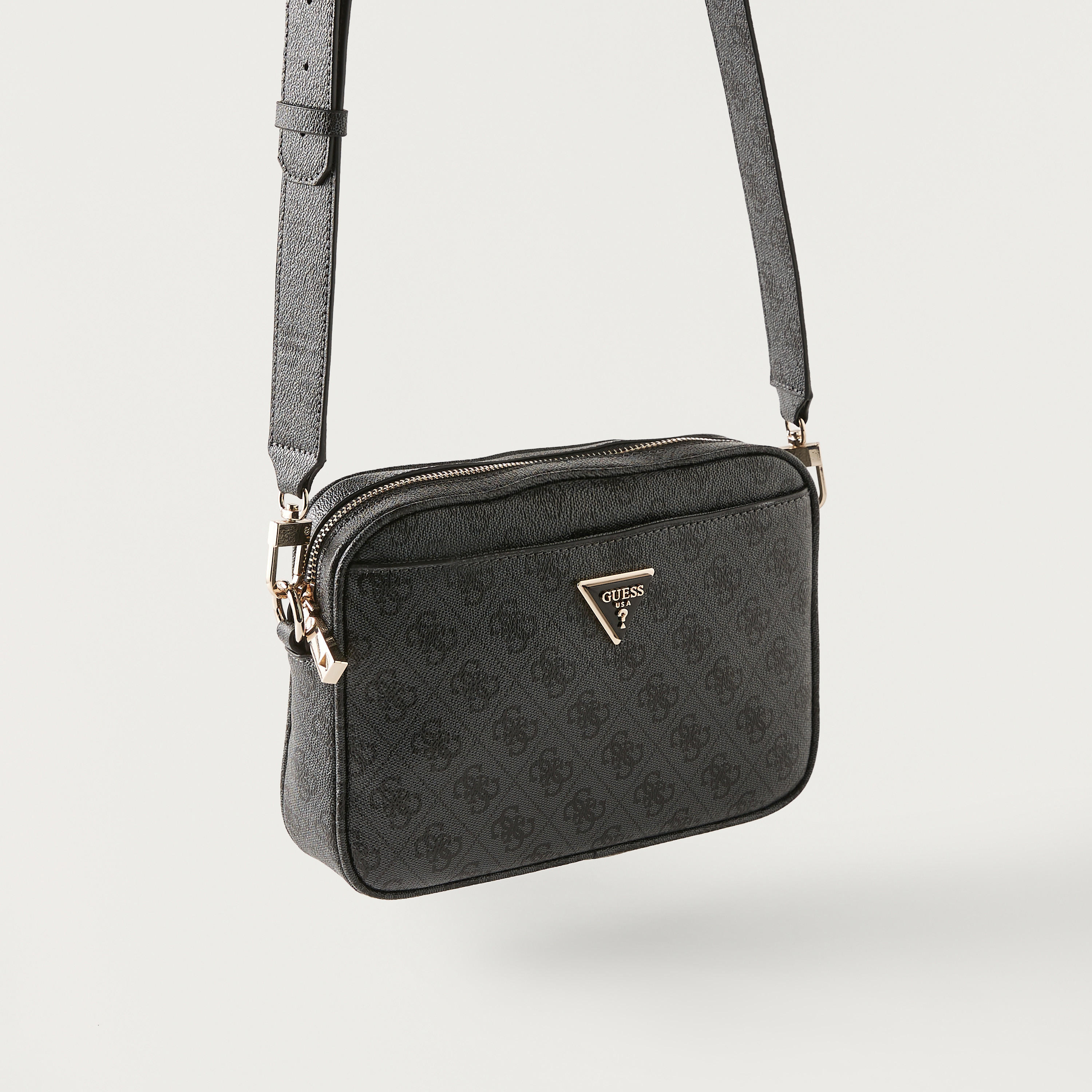 Guess Monogram Print Crossbody Bag with Detachable Strap and Zip Closure-women-bagsandwallets-handbags-image-4