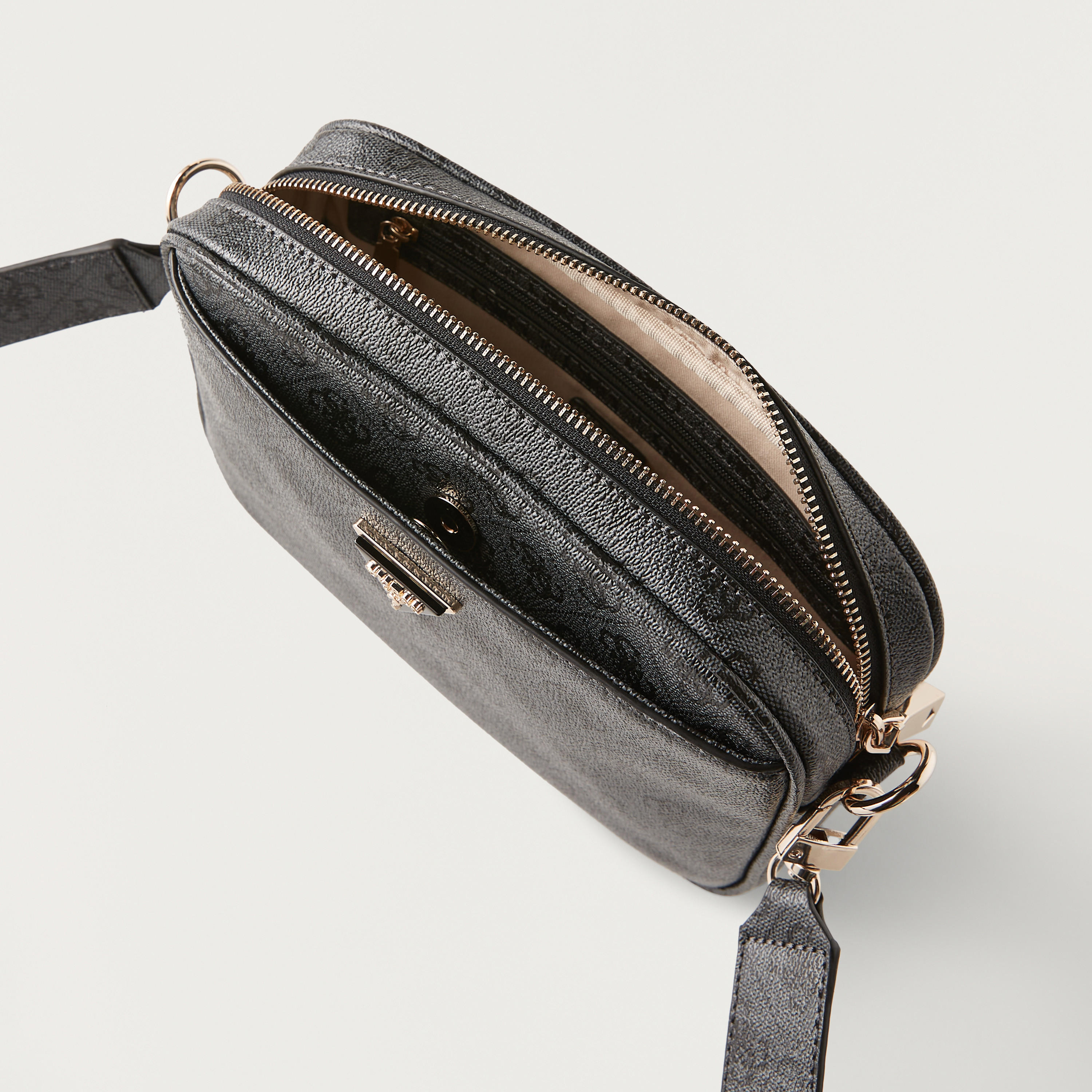 Guess Monogram Print Crossbody Bag with Detachable Strap and Zip Closure-women-bagsandwallets-handbags-image-5