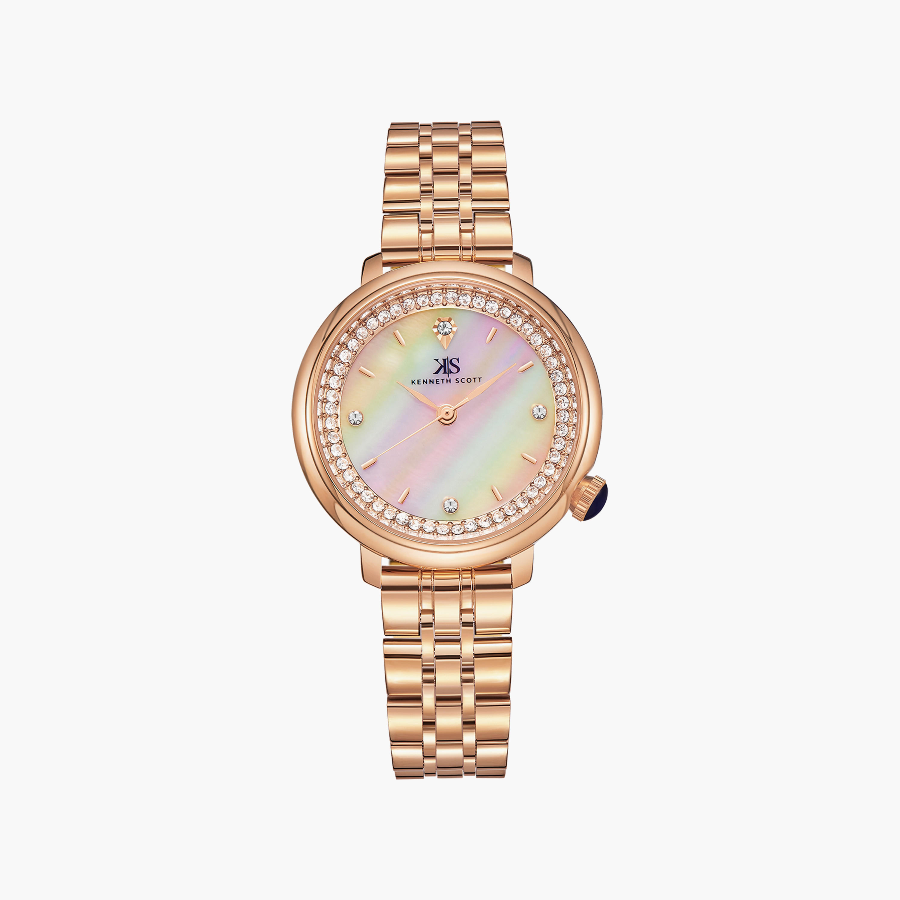 Kenneth Scott Rose Gold Analog Stainless Steel Strap Watch | K23518-RBKM | 30 MM-women-watchesandjewellery-watches-image-1