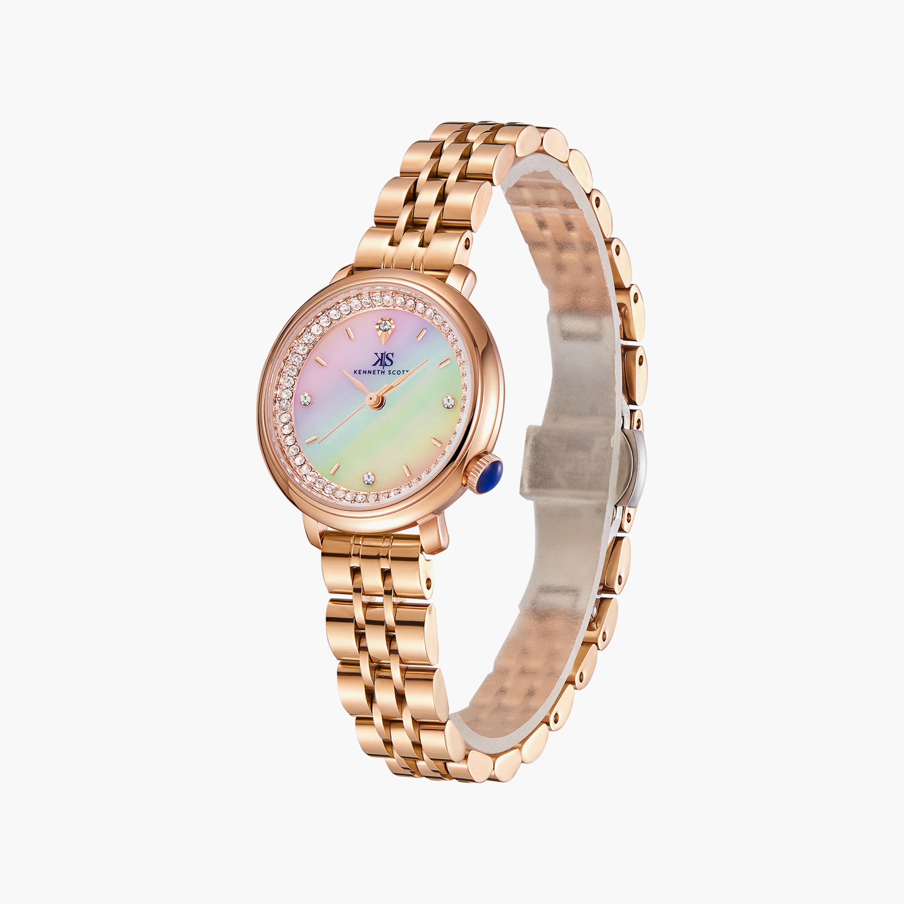 Kenneth Scott Rose Gold Analog Stainless Steel Strap Watch | K23518-RBKM | 30 MM-women-watchesandjewellery-watches-image-2