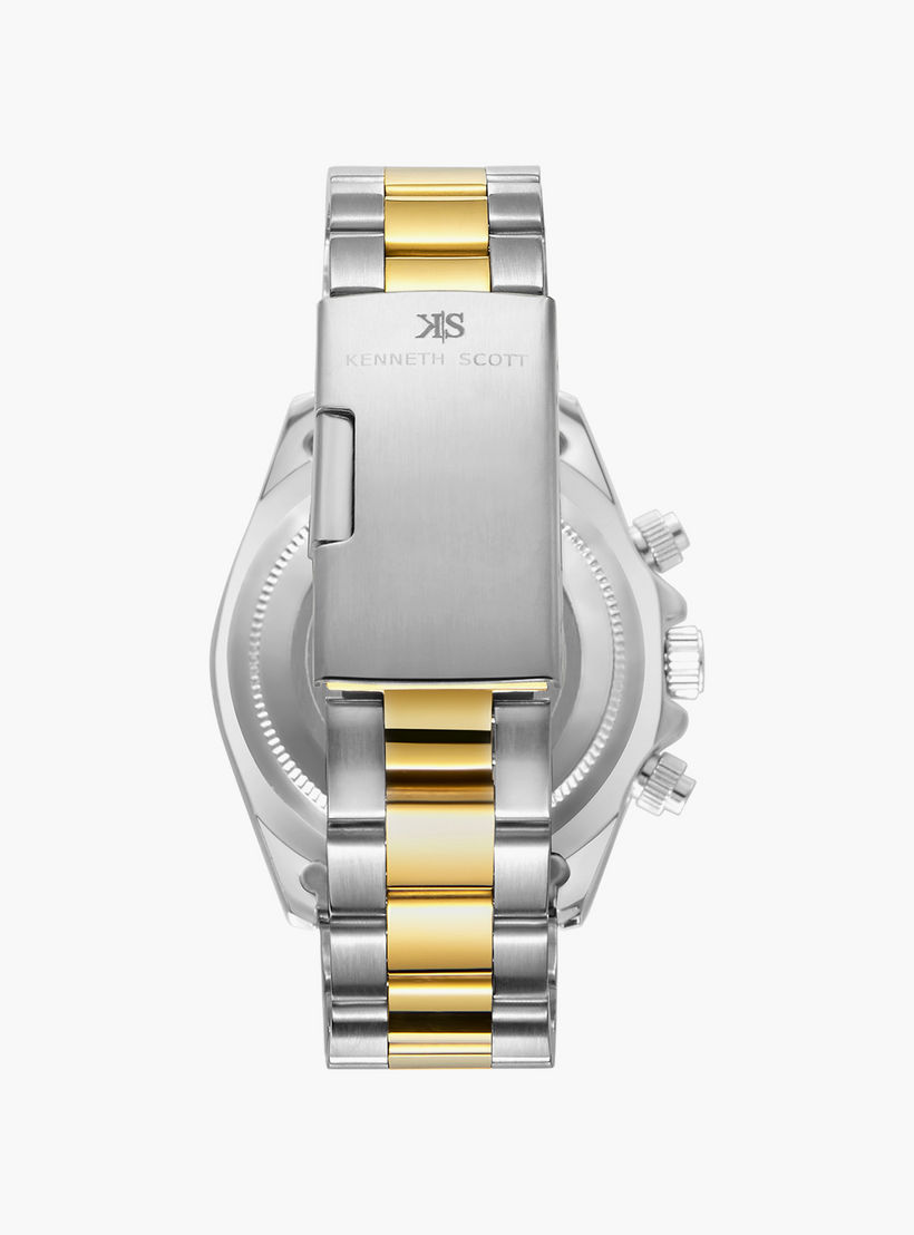 Kenneth Scott Men's Silver & Gold Chronograph Stainless Steel Strap Watch | K23123-TBTW-men-watchesandjewellery-watches-image-3