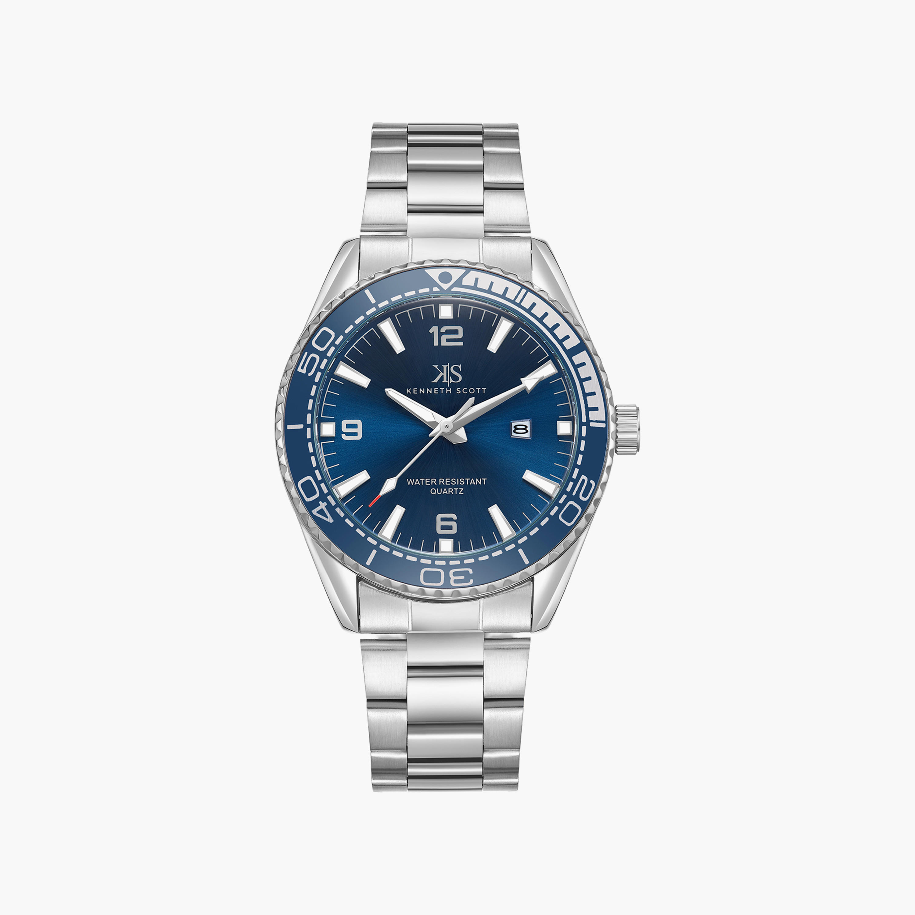 Kenneth Scott Men's Silver Analog Stainless Steel Strap Watch | K23024-SBSN-men-watchesandjewellery-watches-image-1