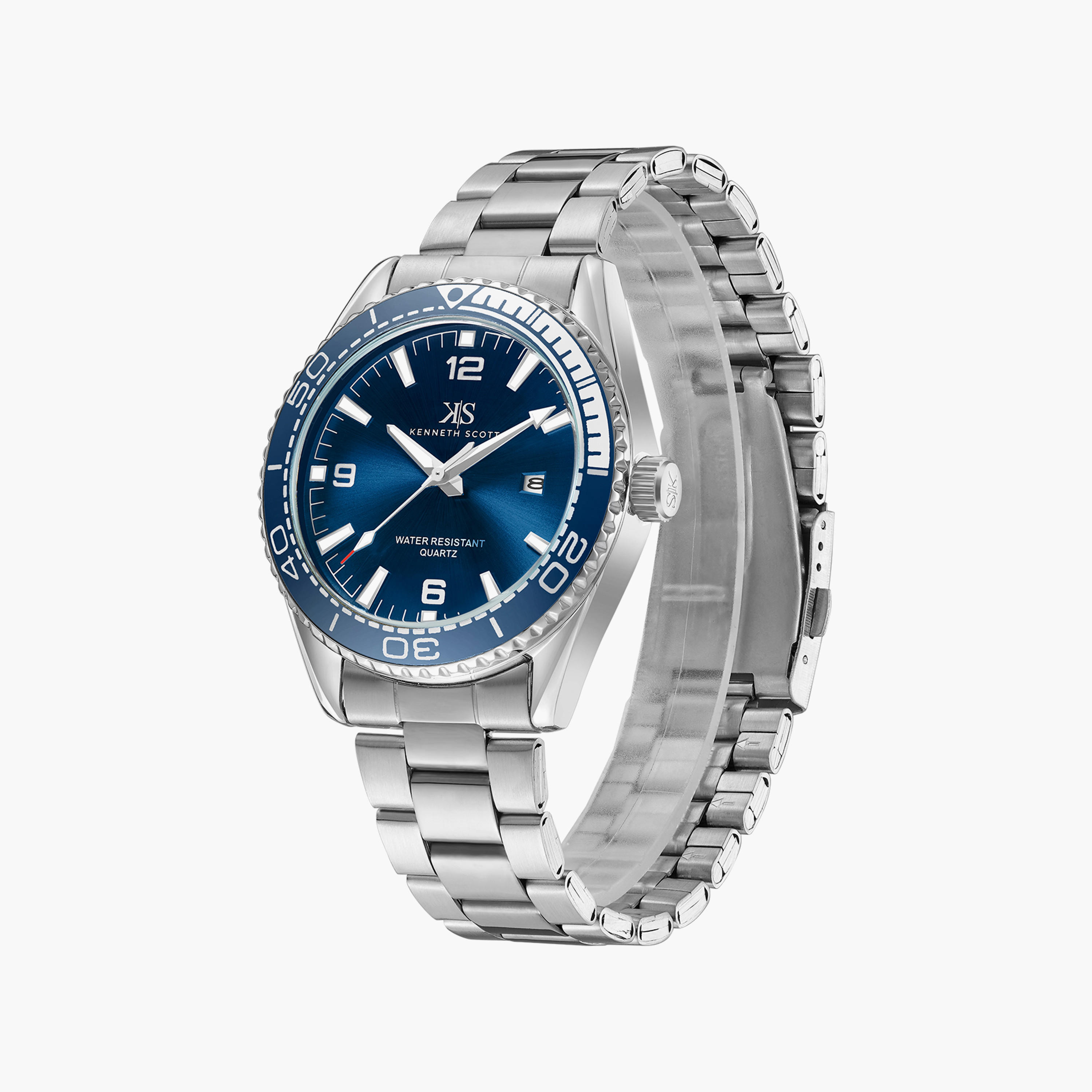 Kenneth Scott Men's Silver Analog Stainless Steel Strap Watch | K23024-SBSN-men-watchesandjewellery-watches-image-2