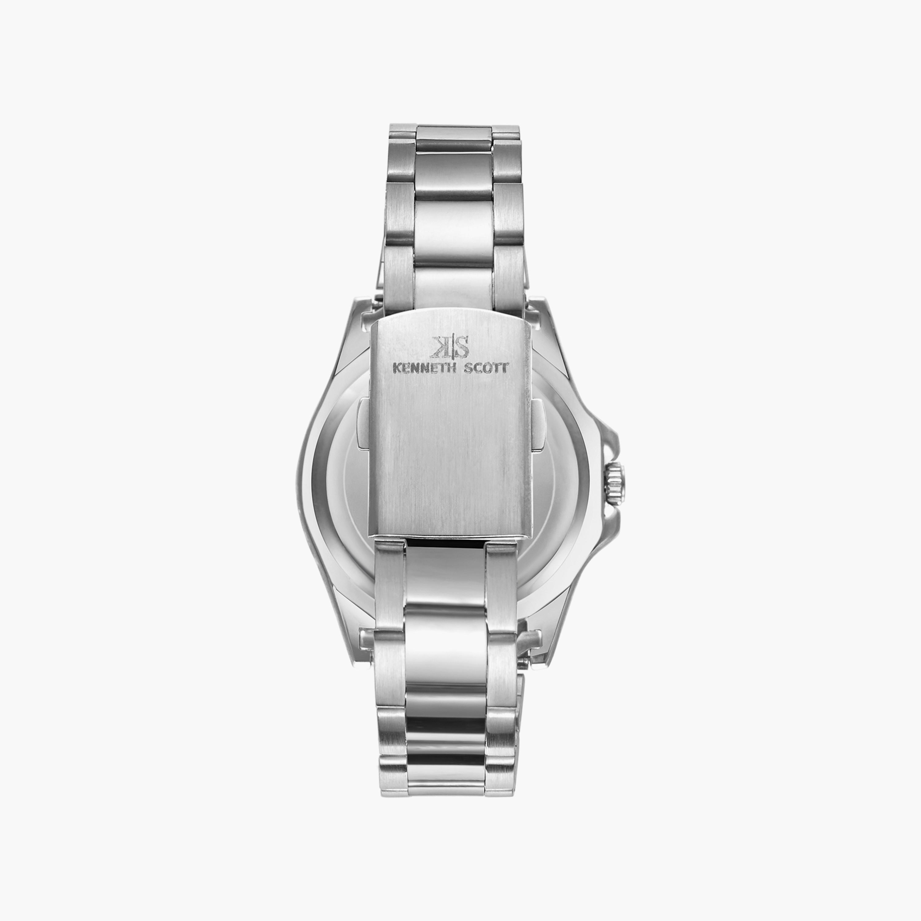 Kenneth Scott Men's Silver Analog Stainless Steel Strap Watch | K23027-SBSWL-men-watchesandjewellery-watches-image-3