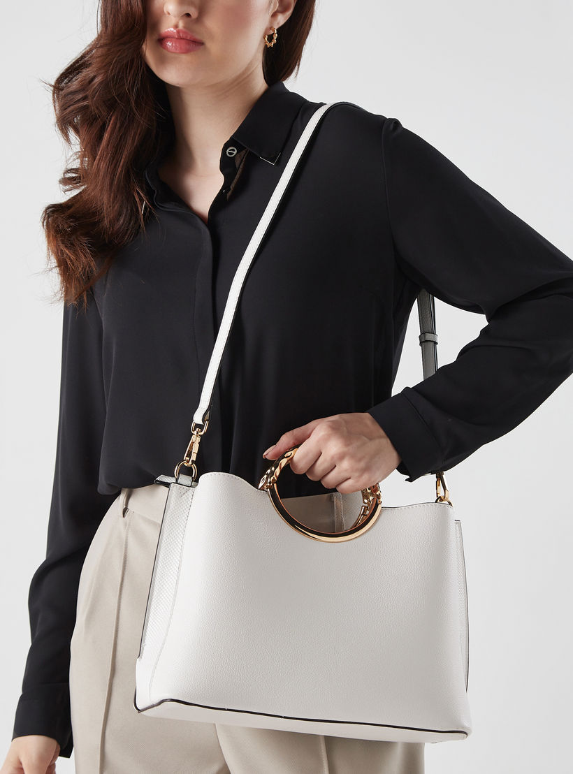 شنطة توتي سادة بحزام قابل للفصل وسحاب إغلاق من لويلا جراي-women-bagsandwallets-handbags-image-2
