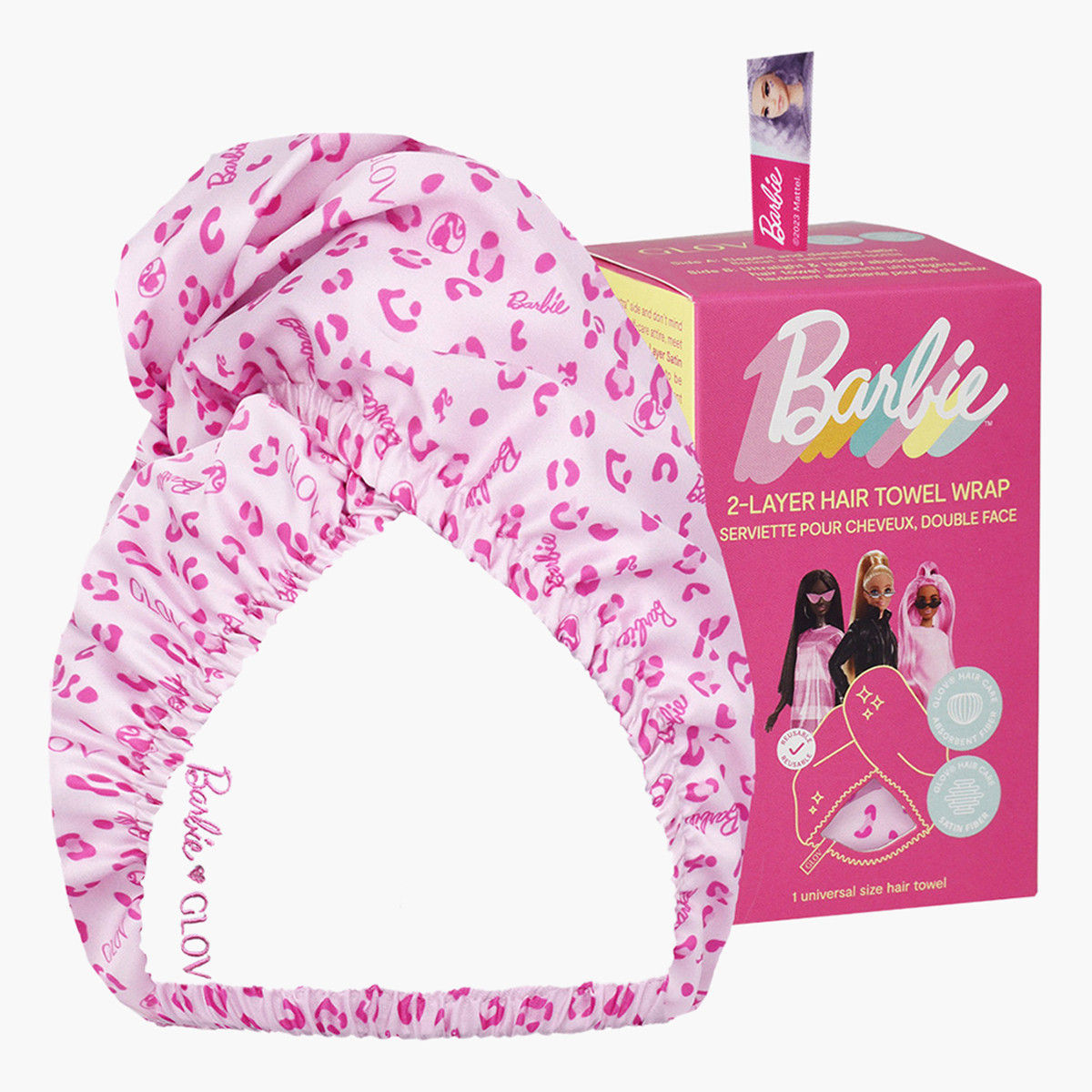Glov All-Over Barbie Print Double Sided Hair Towel Wrap-beautyandpersonalcare-appliances-hairstylingtools-curlingandstyler-image-1