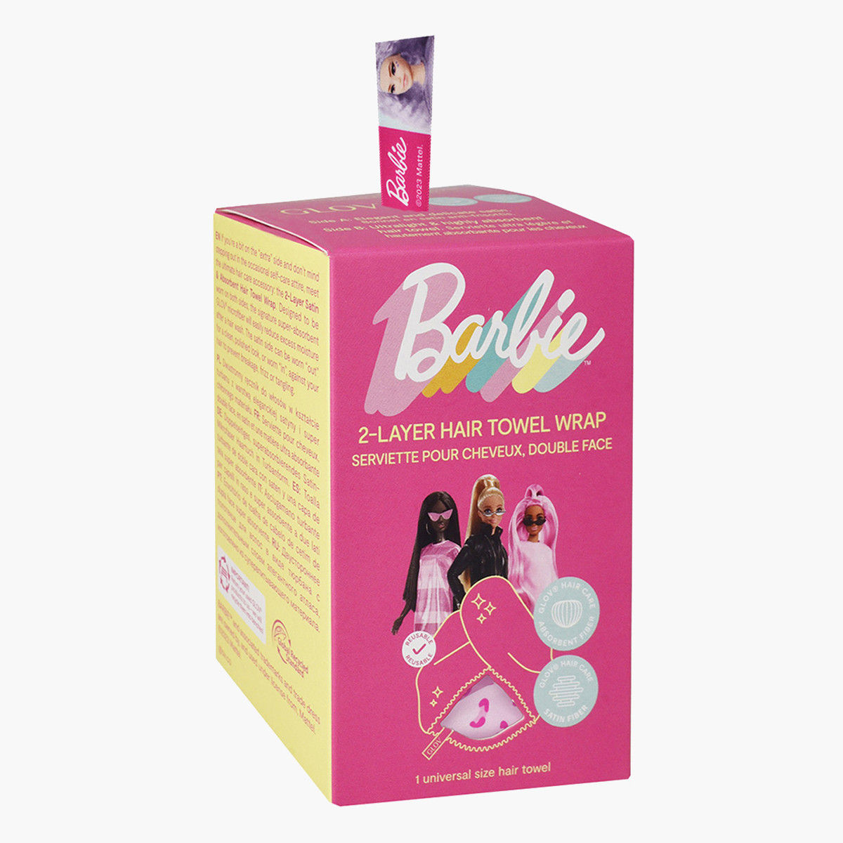 Glov All-Over Barbie Print Double Sided Hair Towel Wrap-beautyandpersonalcare-appliances-hairstylingtools-curlingandstyler-image-4