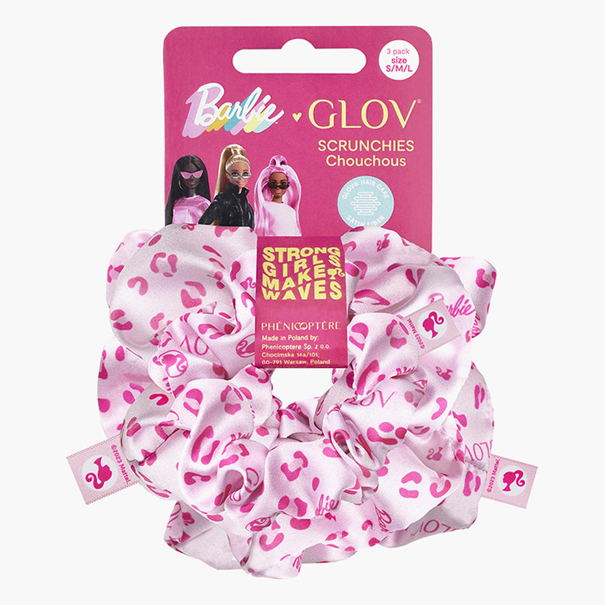 Glov Barbie Print 3-Piece Scrunchie Set-women-hairaccessories-others-image-1
